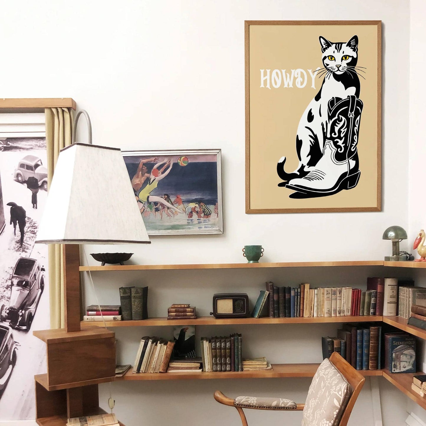 HOWDY - Cute Country Cat Poster - HypeSheriff