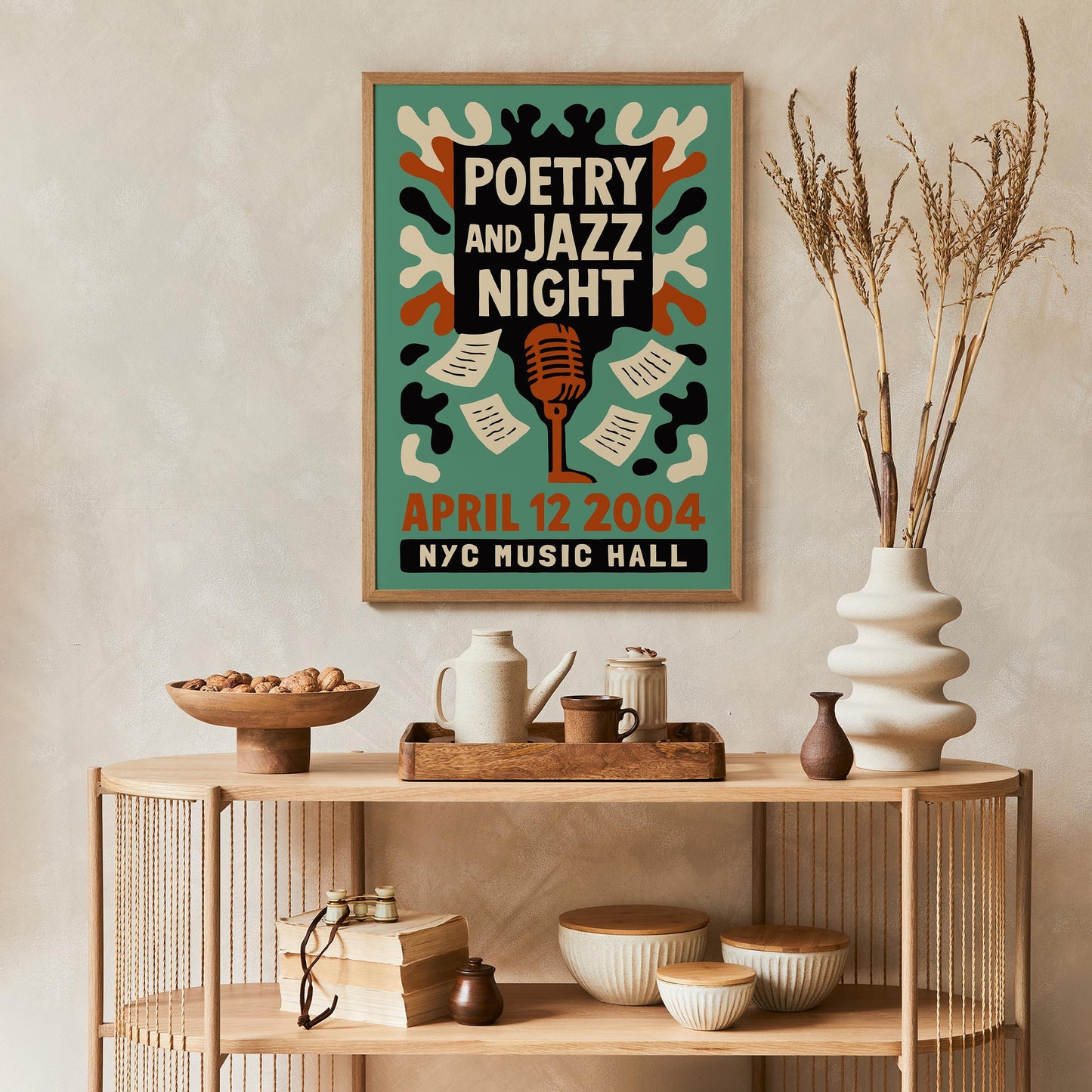 Retro Poetry Jazz Night Print