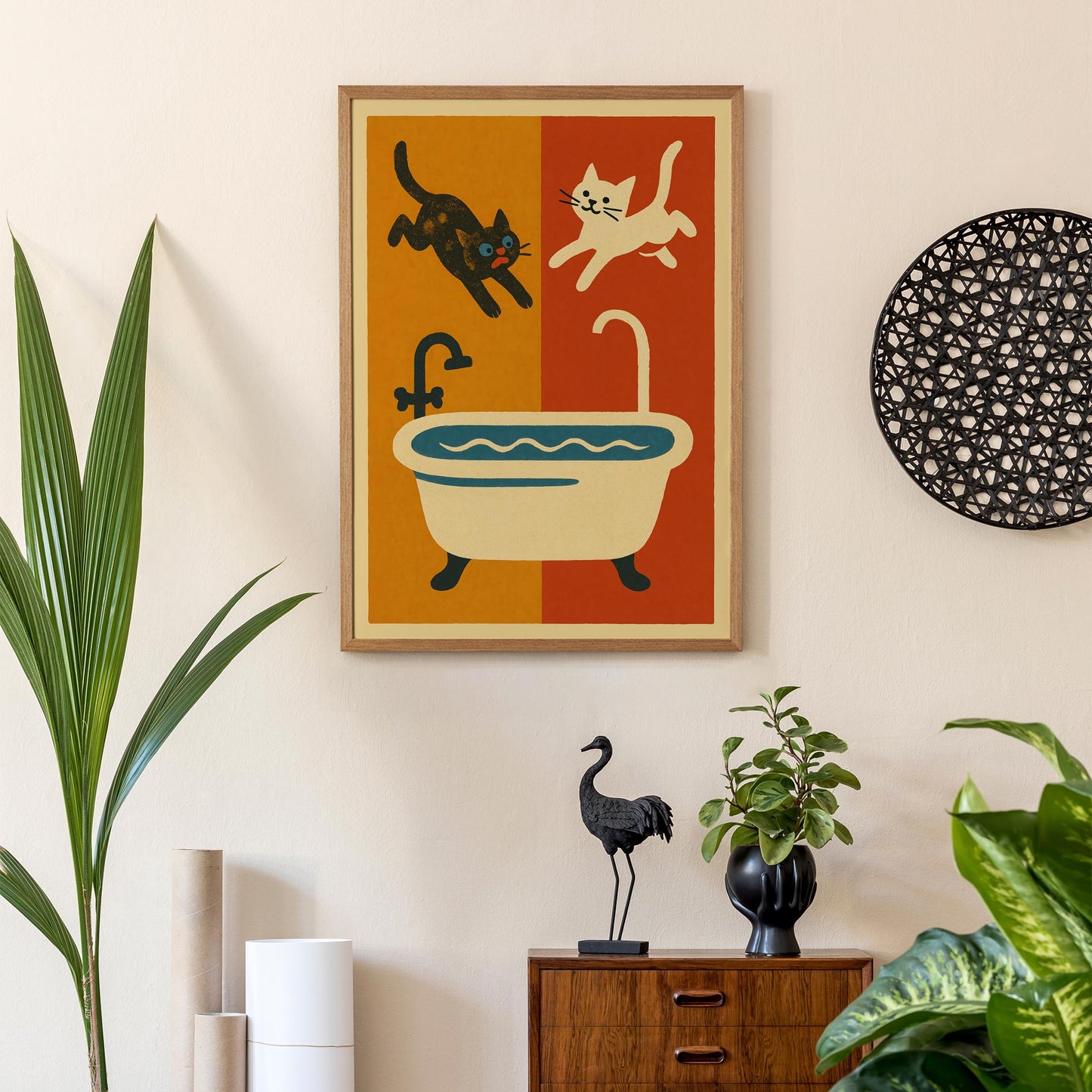 Playful Cats Bath Poster
