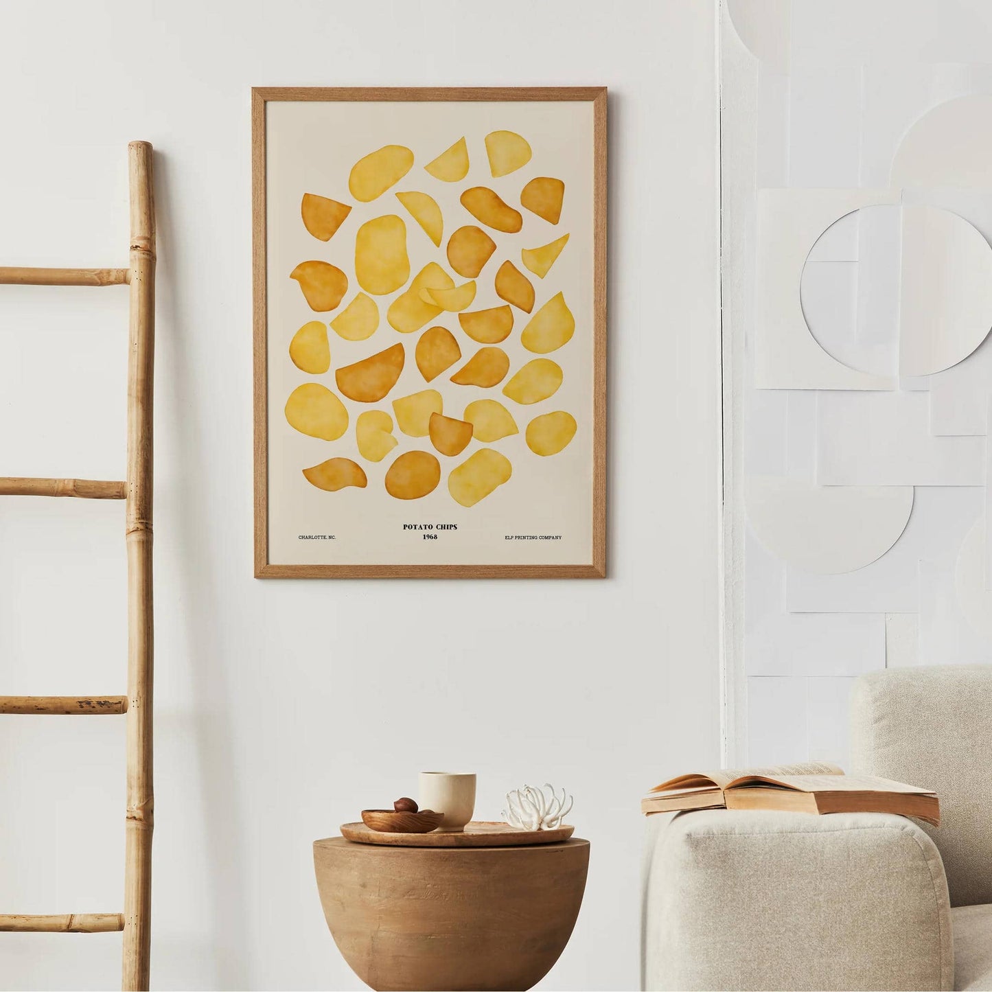 Crispy Golden Potato Chips Vintage Art Print