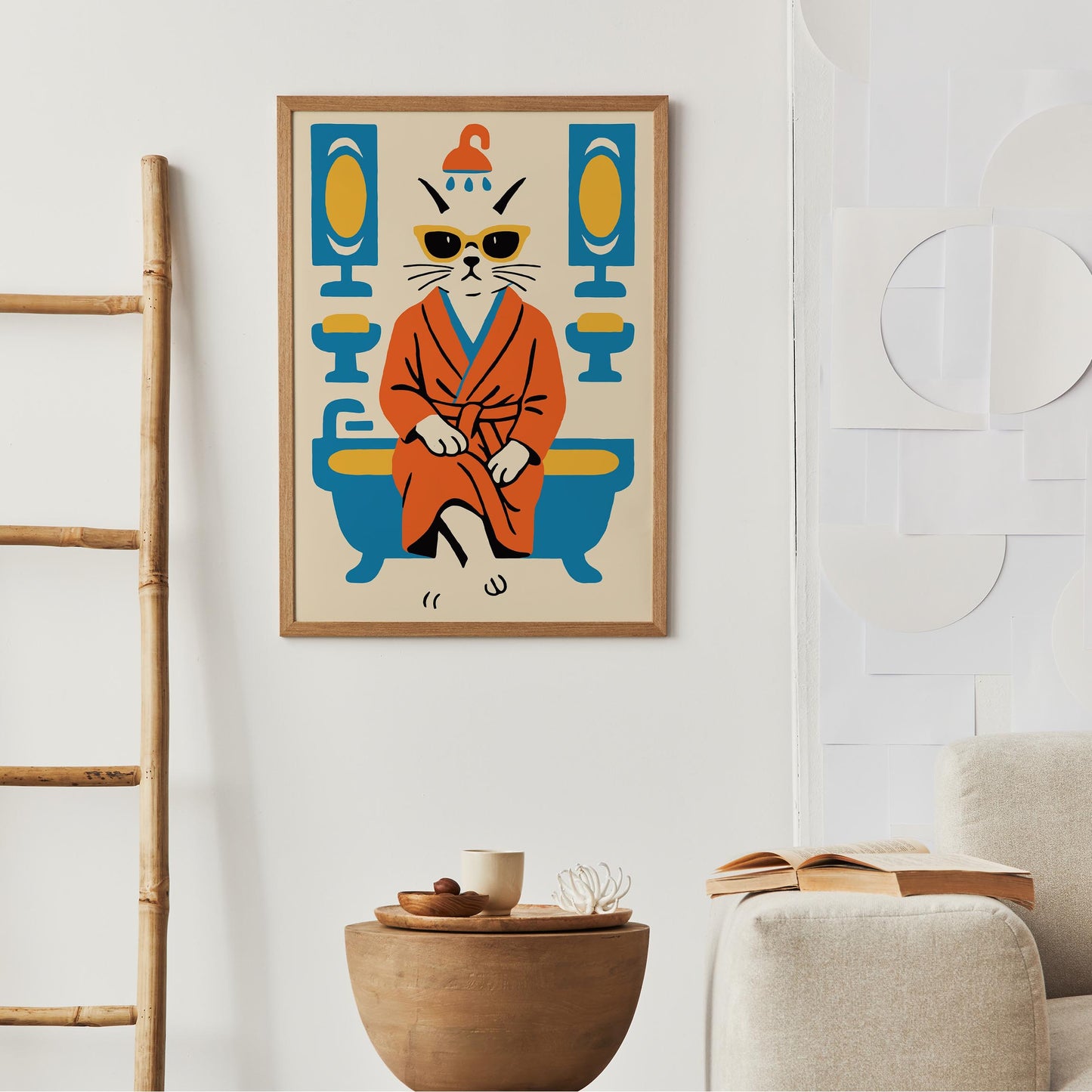 Cool Cat Bath Poster