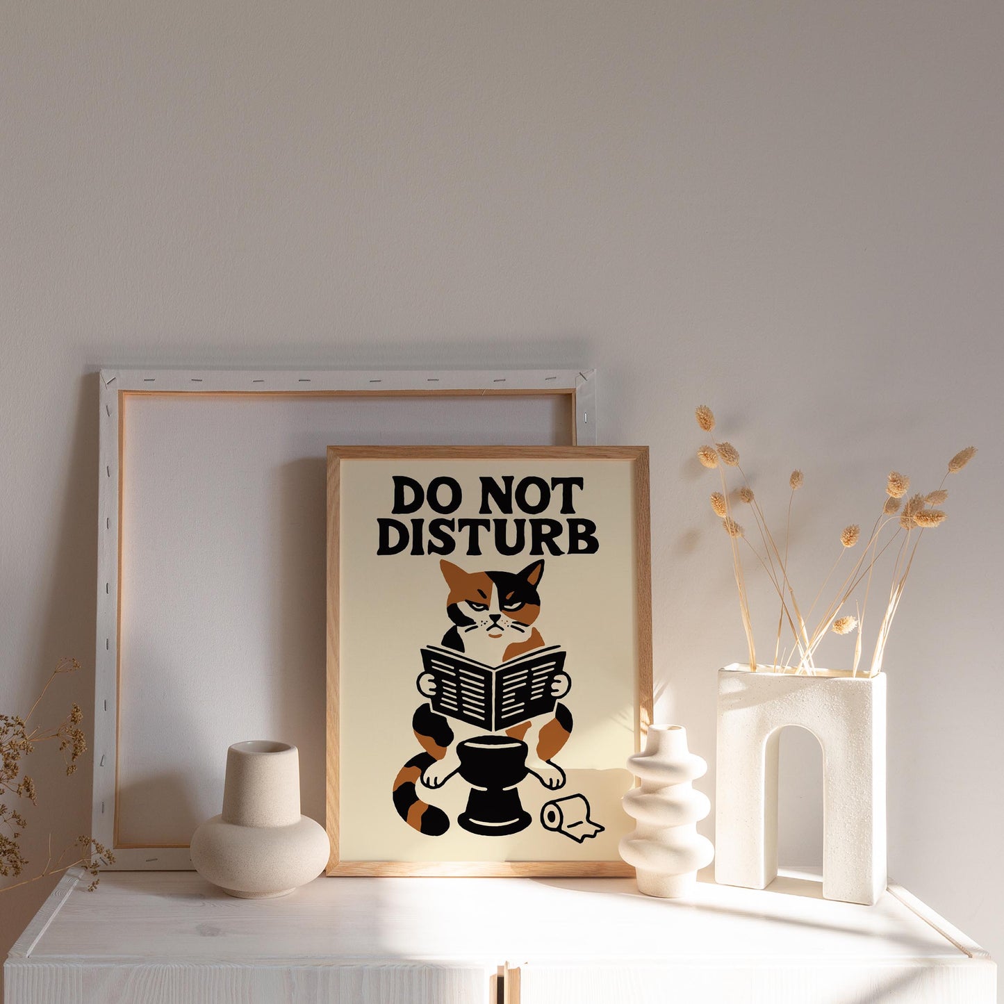 Playful Cat Bathroom Poster