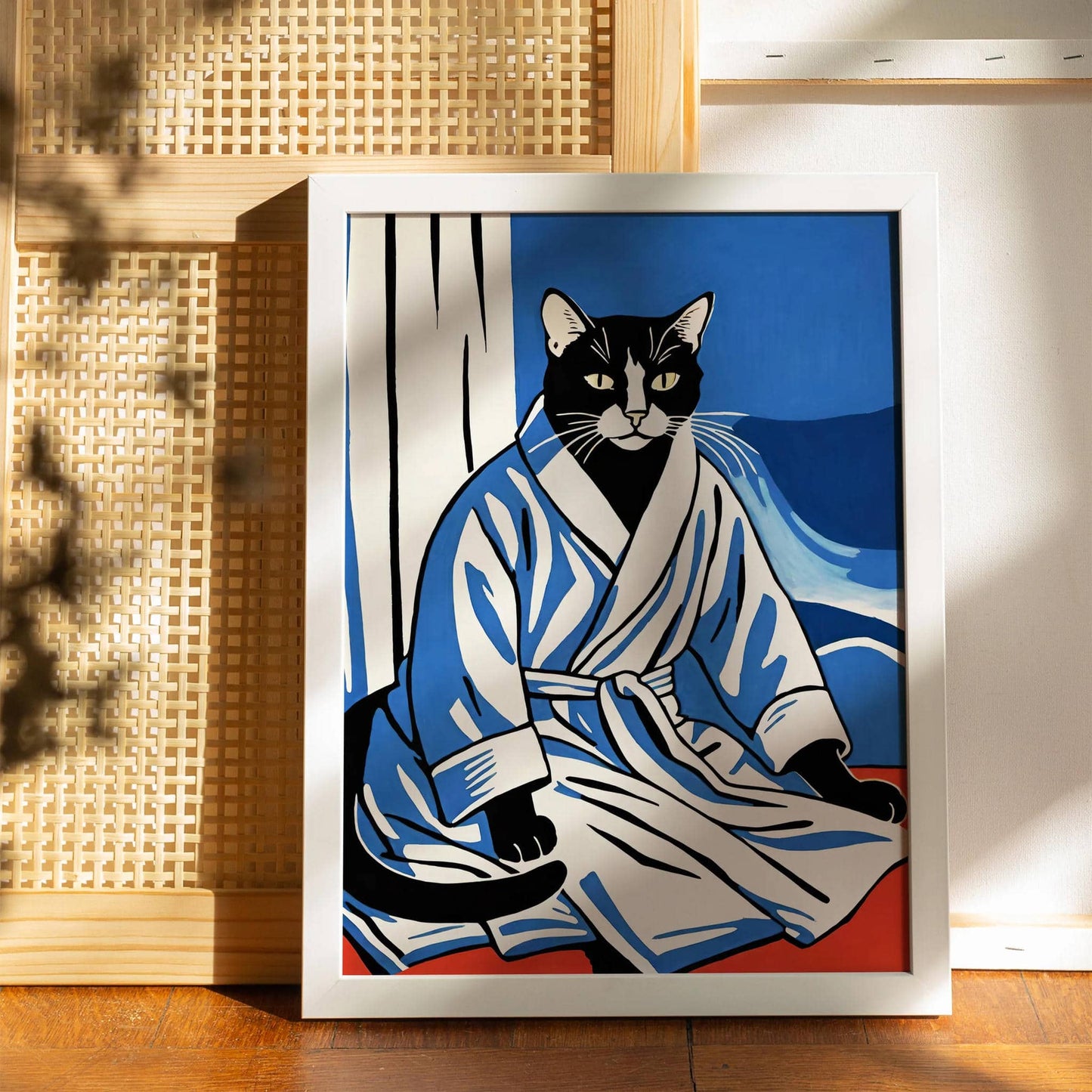 Cat in Bathrobe - Cute Bathroom Poster - HypeSheriff