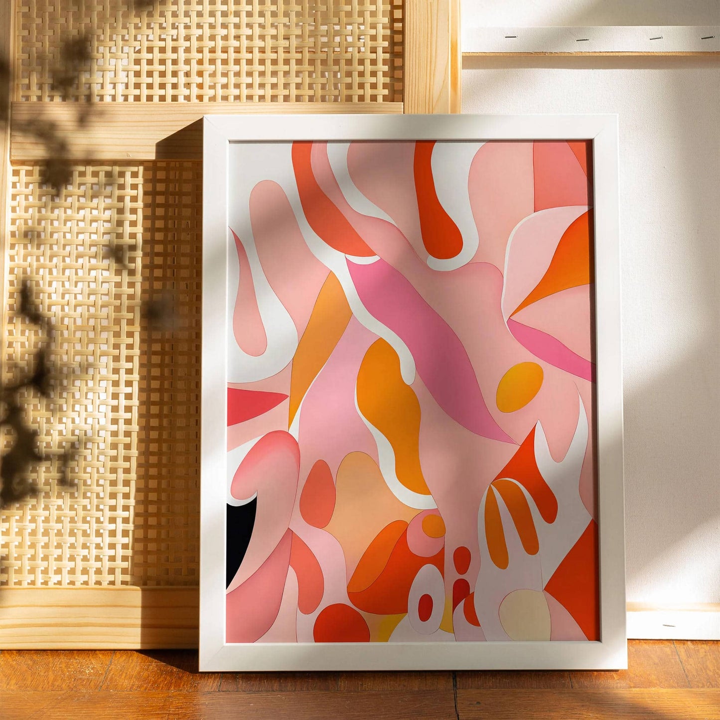 Pink Sunrays Mid Century Poster - HypeSheriff