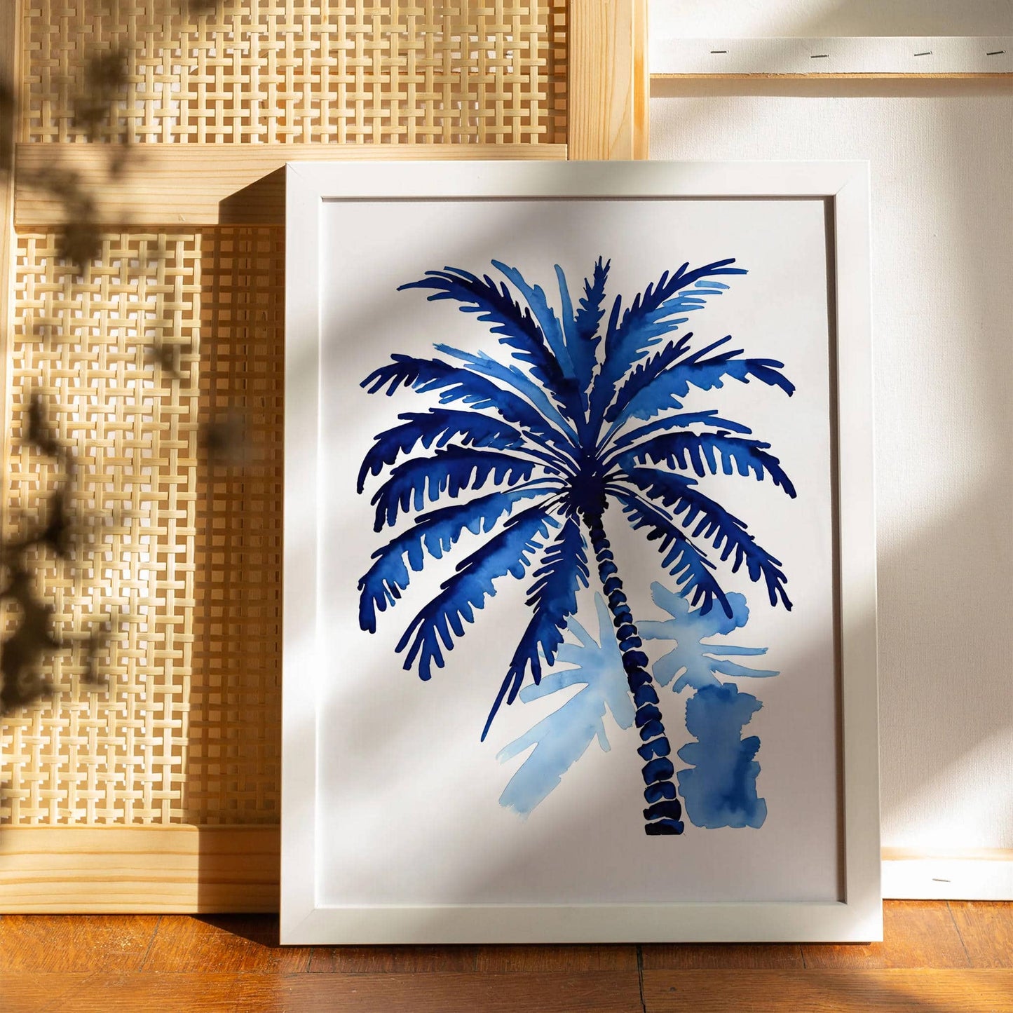 Blue Palm Tree Painting Art Print 2024 - HypeSheriff