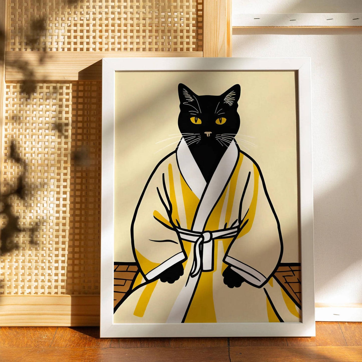 Cat in Bathrobe Wall Art Poster - HypeSheriff