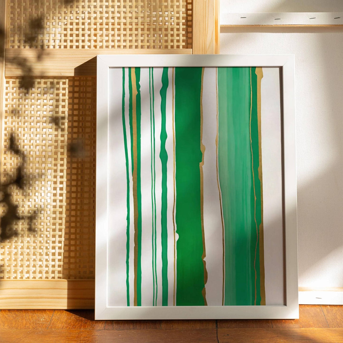 Green and Gold Abstract Wall Art Print - HypeSheriff