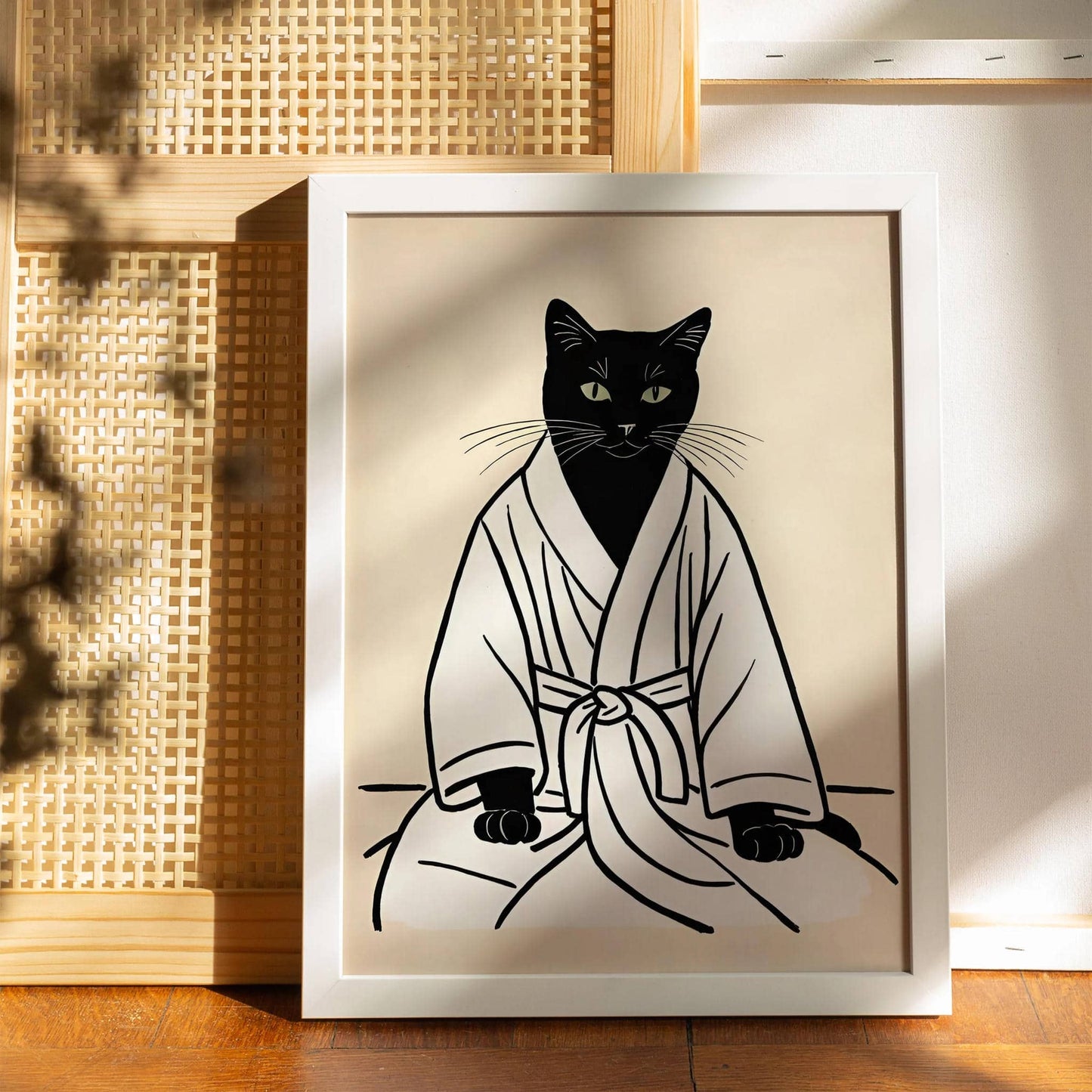 Cat in Bathrobe Bathroom Poster
