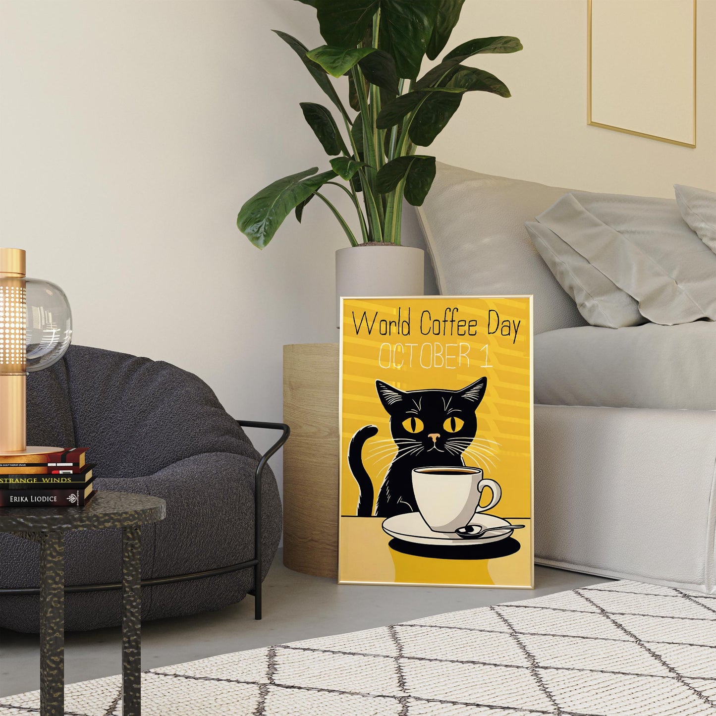World Coffee Day Cat Poster Print