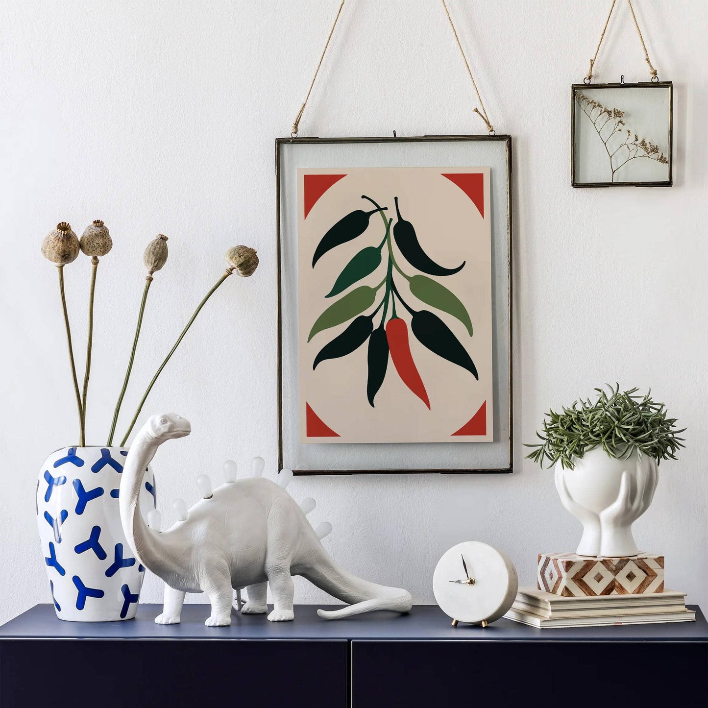 Minimalist Chillies Wall Art Print