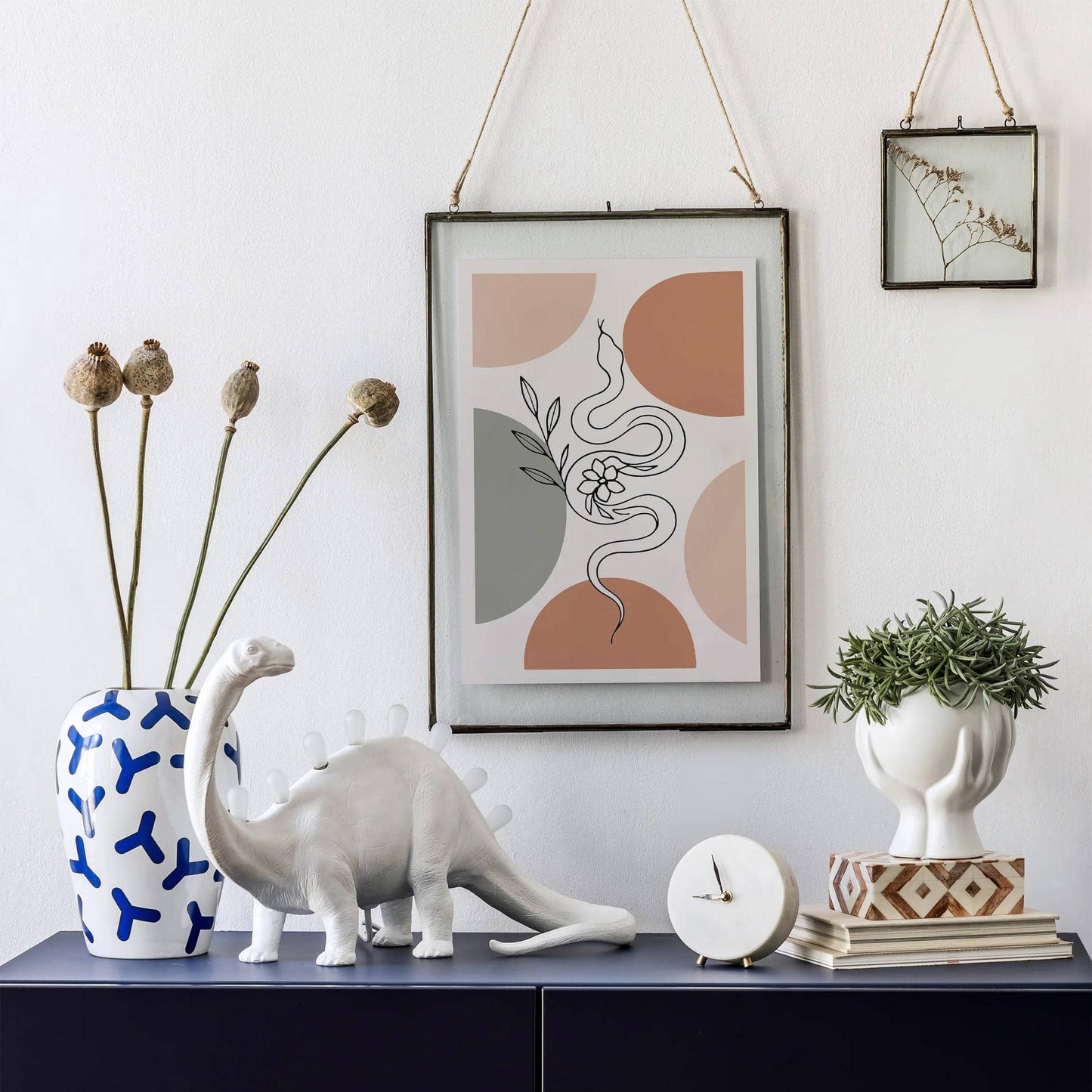 Minimal Boho Snake Print – Line Art Decor