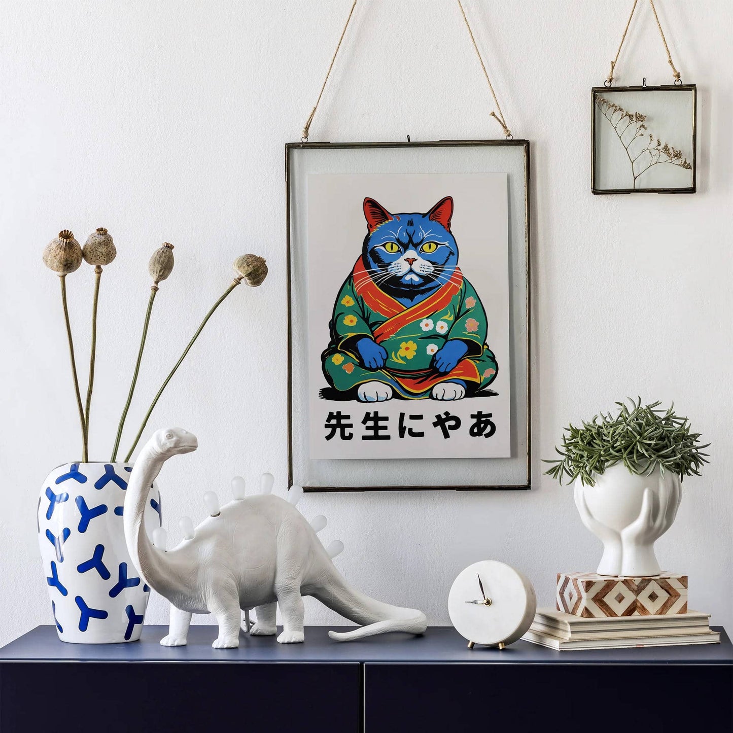 Japanese Kimono Cat Poster