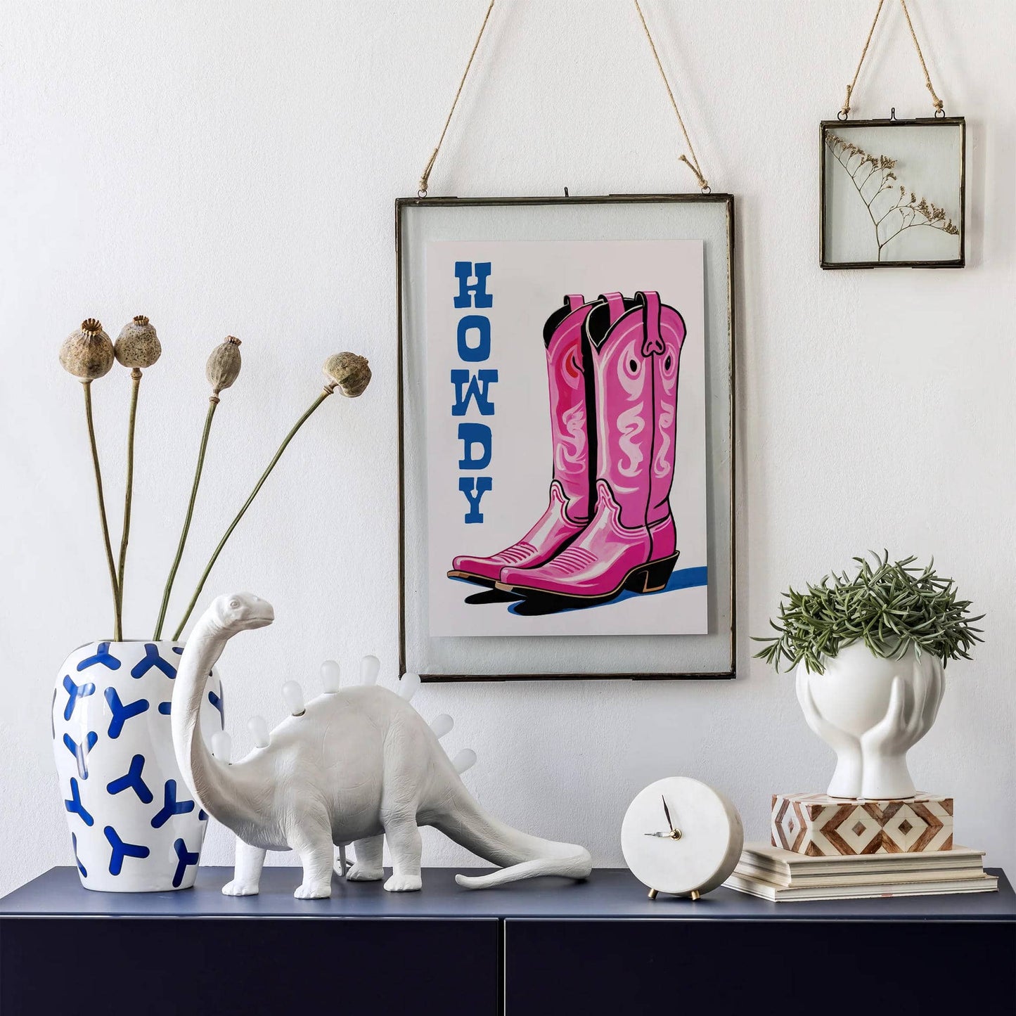 Howdy - Pink Cowboy Boots Poster - HypeSheriff