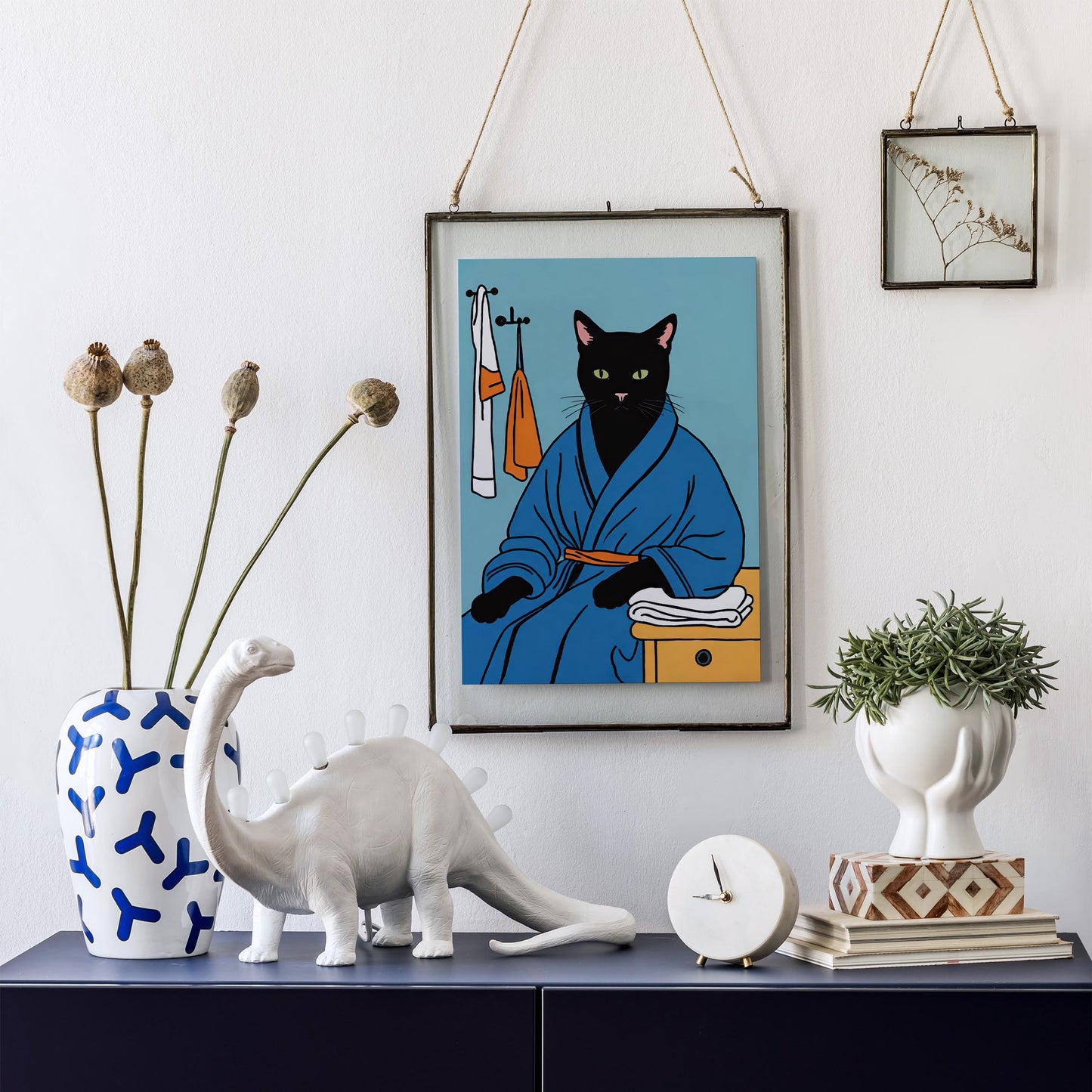Bathroom Cat Wall Art Print