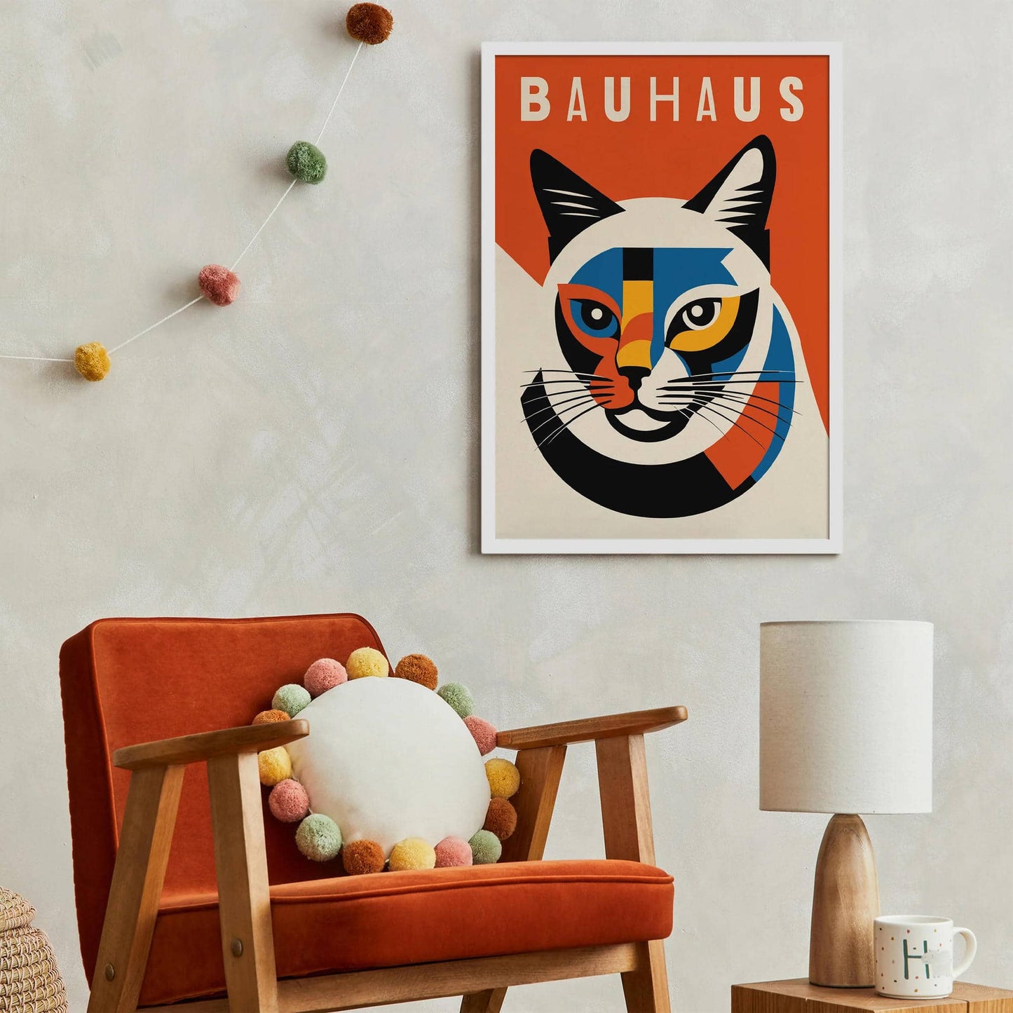 Bauhaus Cat Minimalist Poster - HypeSheriff