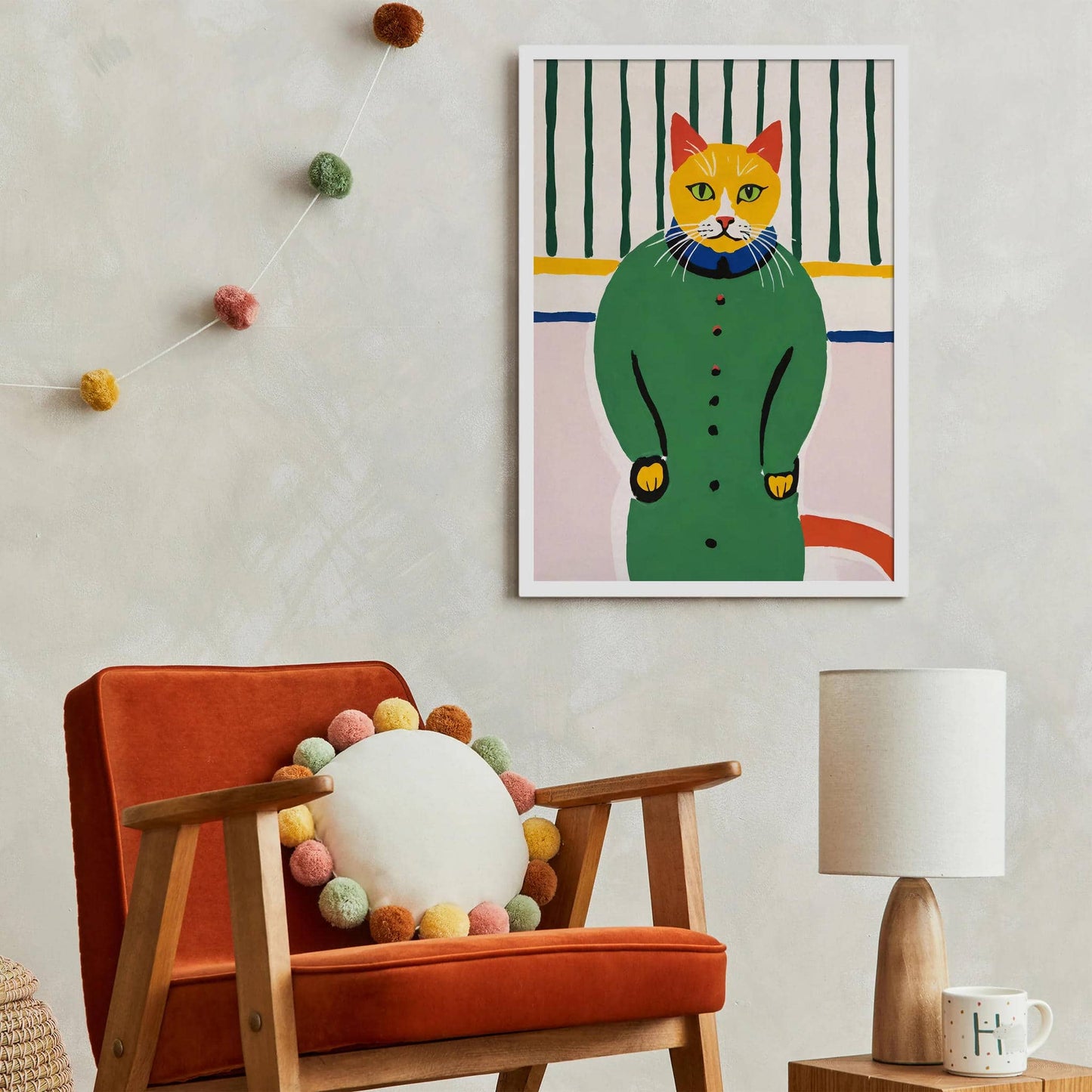 Cat Fashionista Retro Art Print - HypeSheriff