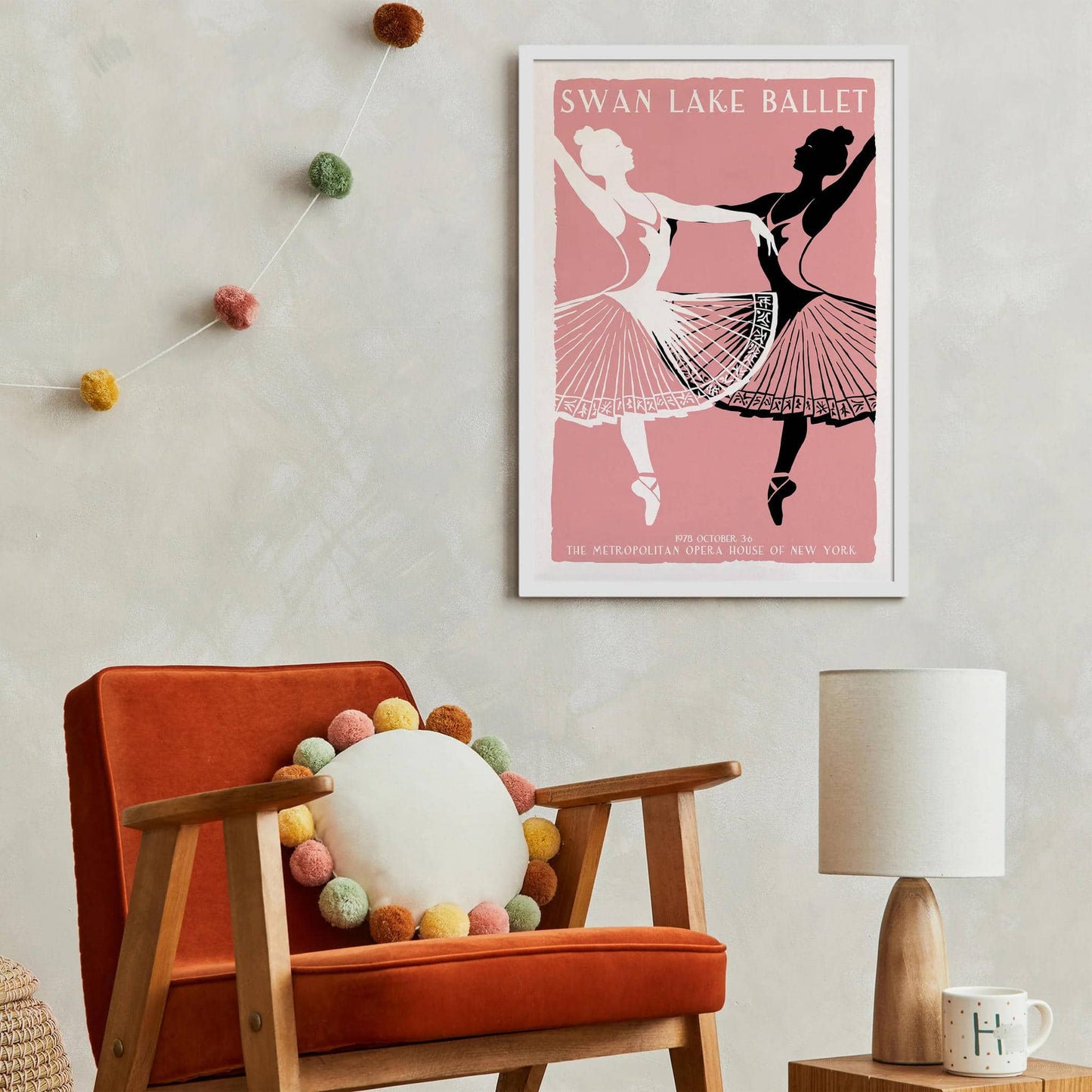 Swan Lake Ballet Retro Poster Print