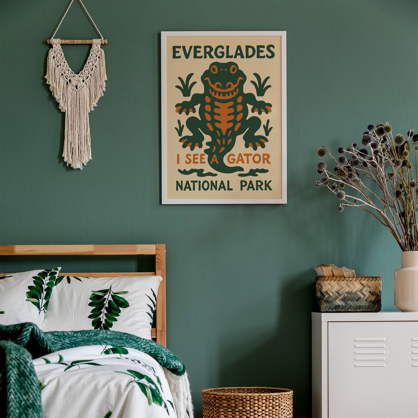 Everglades Gator Retro Poster