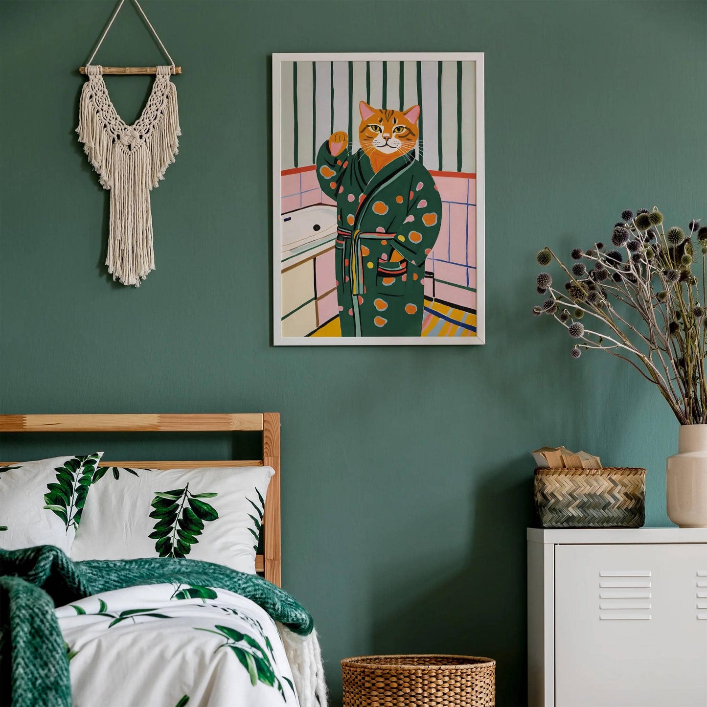 Orange Cat Bathroom Art Print - HypeSheriff