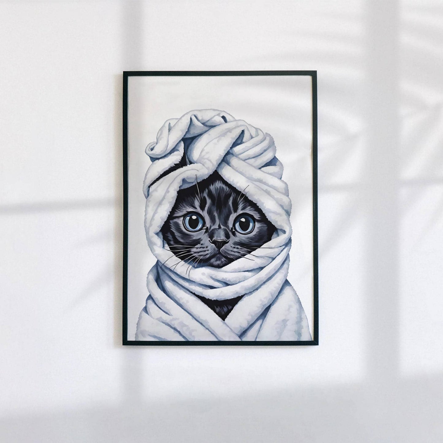 Cute Cat in Spa Wall Art Print - HypeSheriff