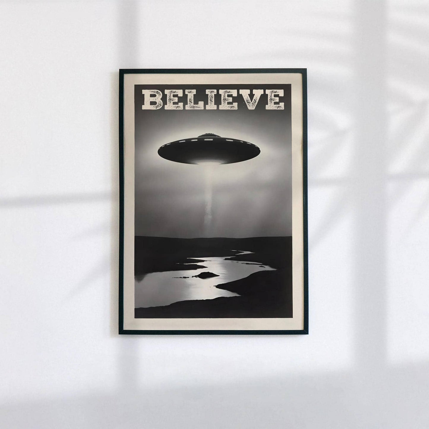 Retro UFO Poster - BELIEVE