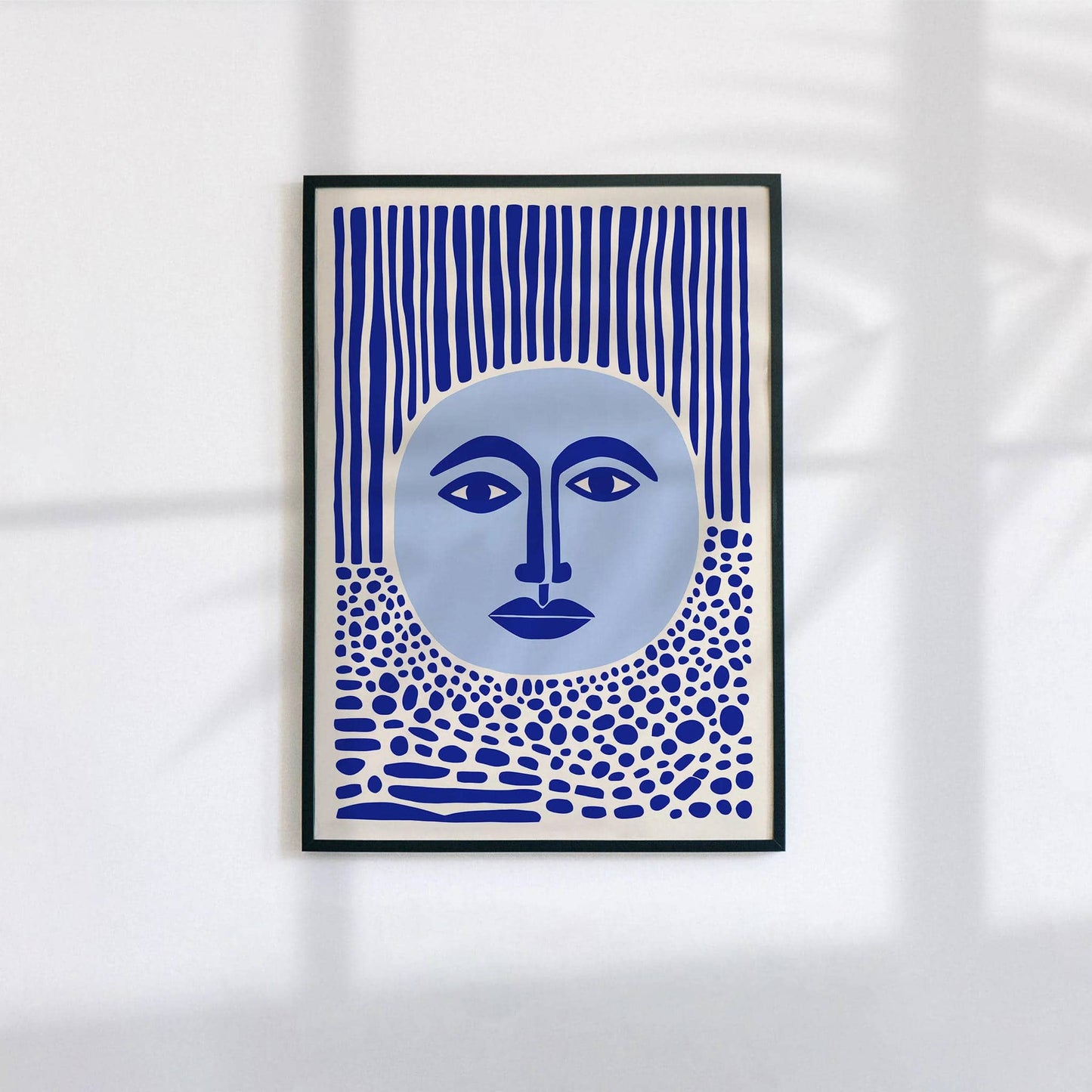 Blue Modern Abstract Face Poster - HypeSheriff