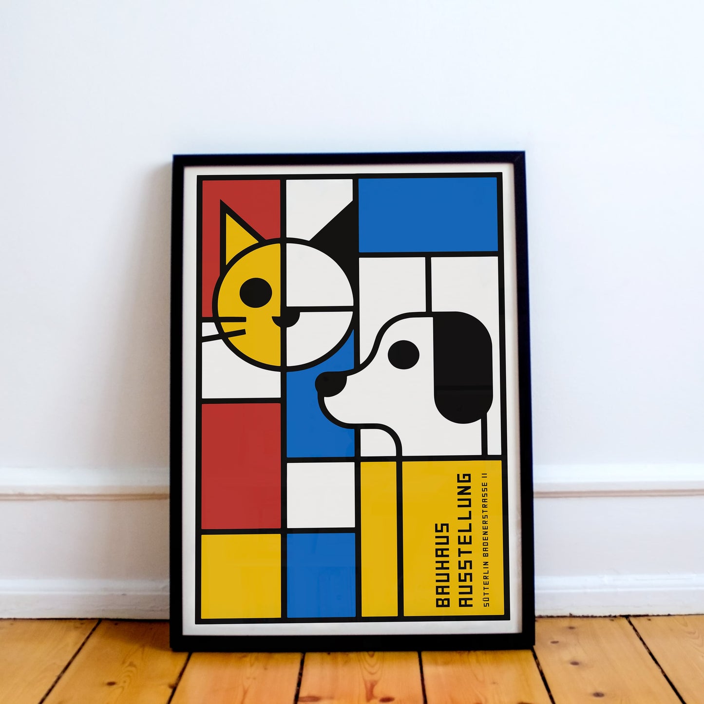 Bauhaus Ausstellung Modern Cat & Dog Art Print