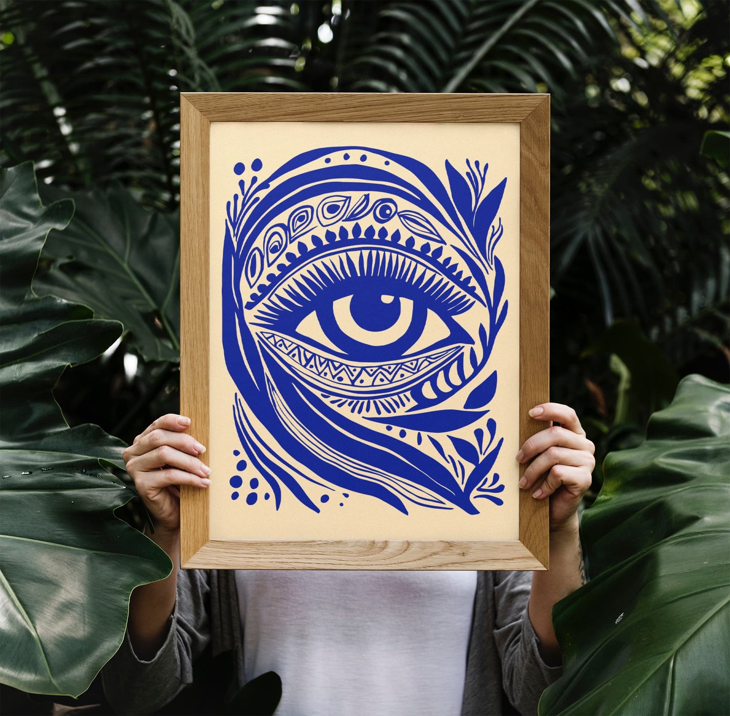 Blue Abstract Eye Wall Art Print