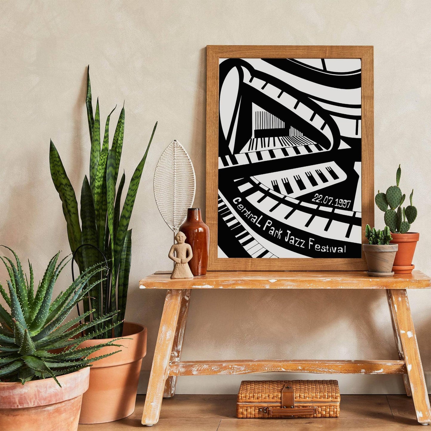 1997 Central Park Jazz Festival - Black and White Poster - HypeSheriff