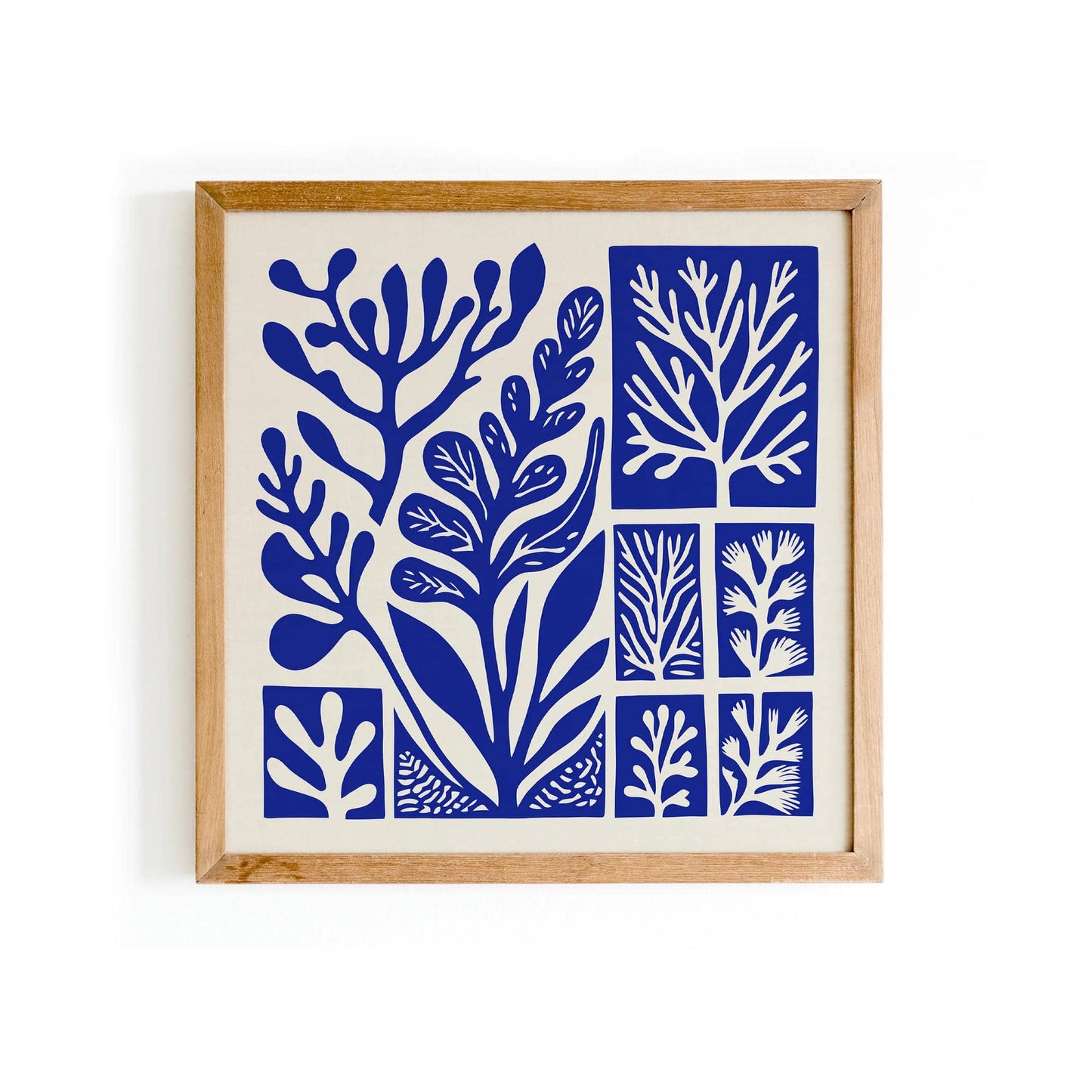 Matisse Inspired Botanical Blue Square Print - HypeSheriff