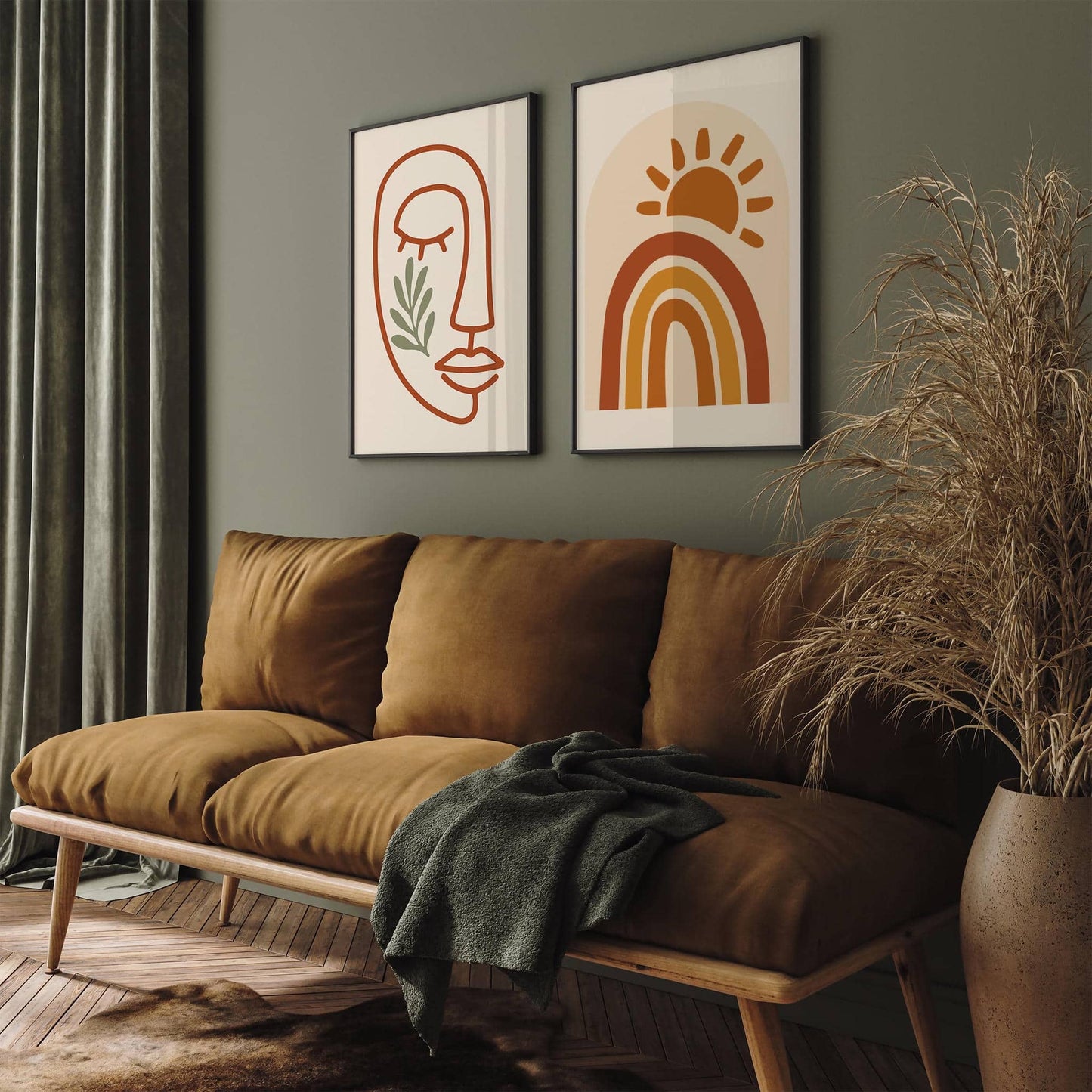 Boho Chic Rainbow & Sun Poster