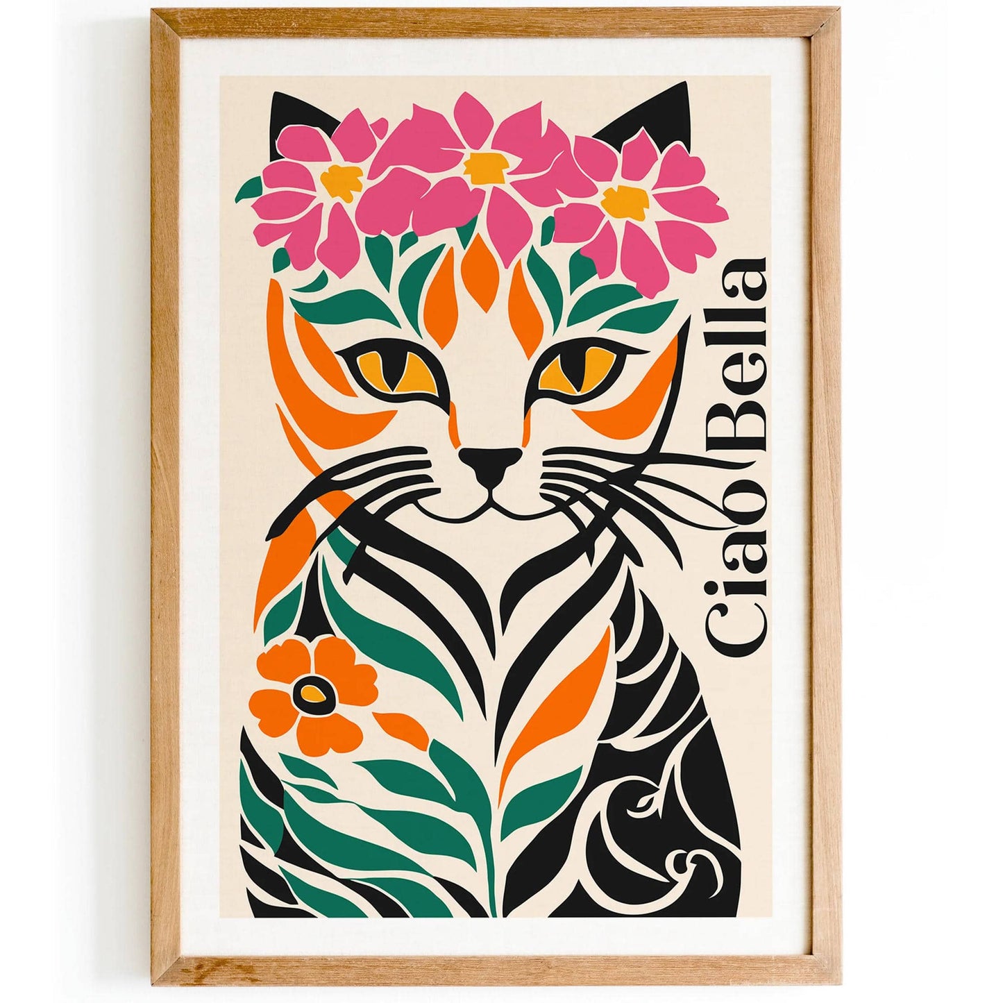 Ciao Bella Cute Cat Poster - HypeSheriff