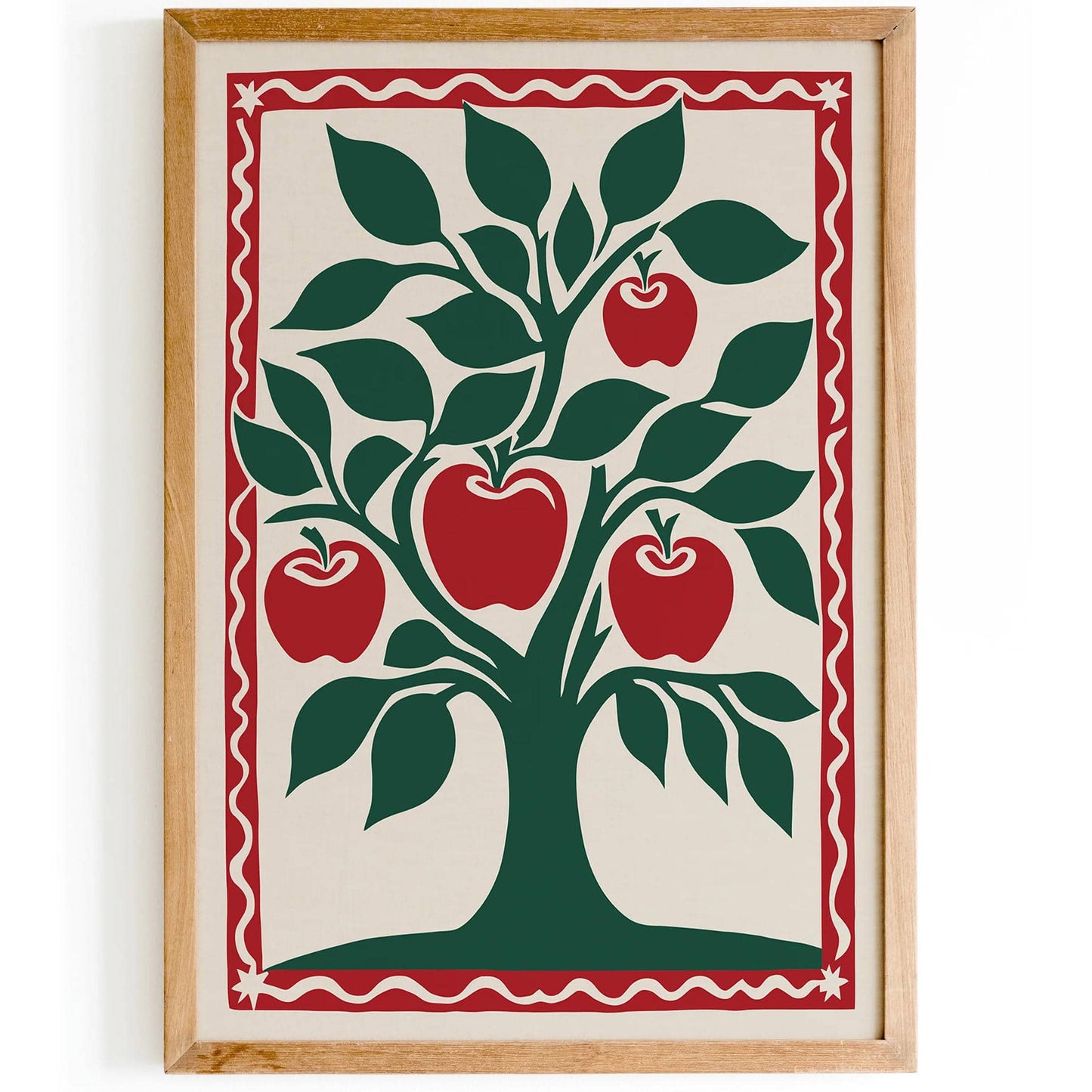 Retro Apple Tree Art Print - HypeSheriff
