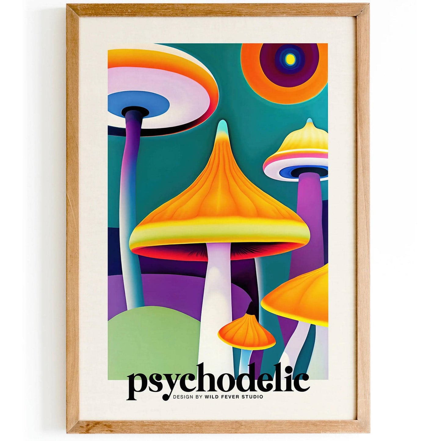 Colorful Psychodelic Mushrooms Wall Art - HypeSheriff