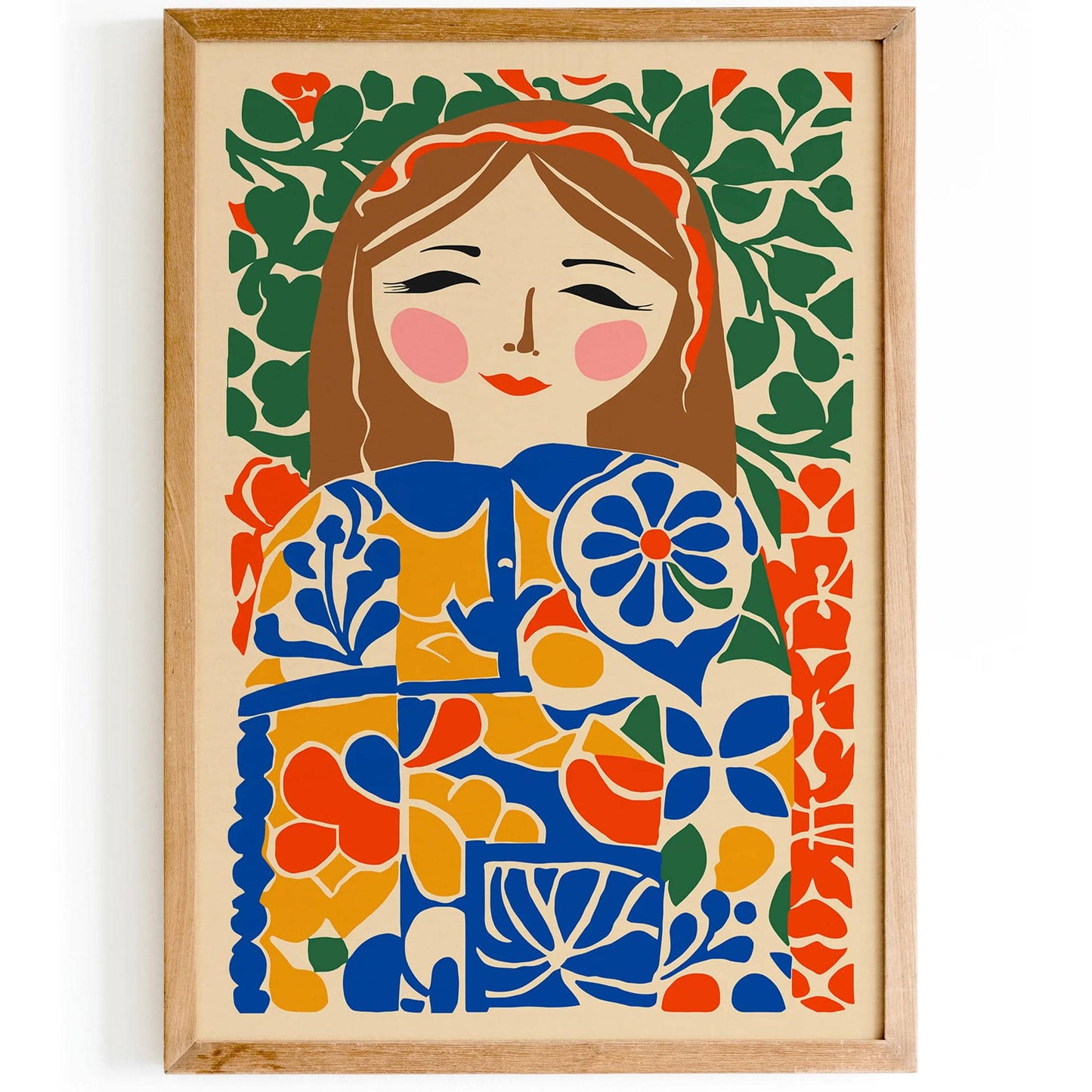 Cute Cut Outs Girl Wall Art Print - HypeSheriff
