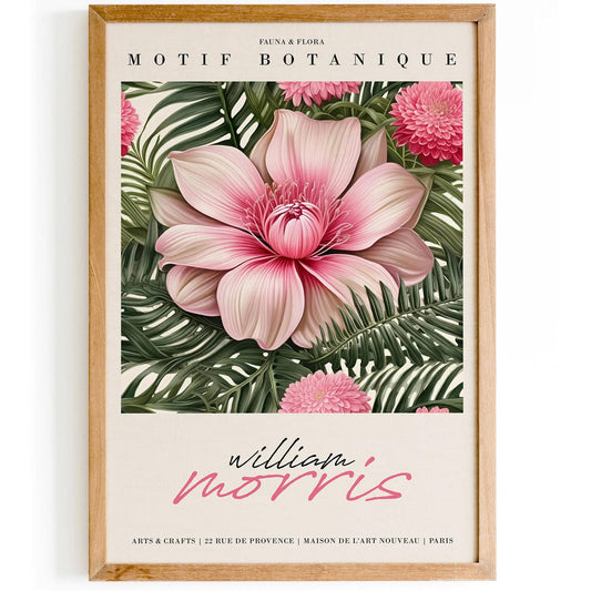 Motif Botanique Flora Pink Poster - HypeSheriff
