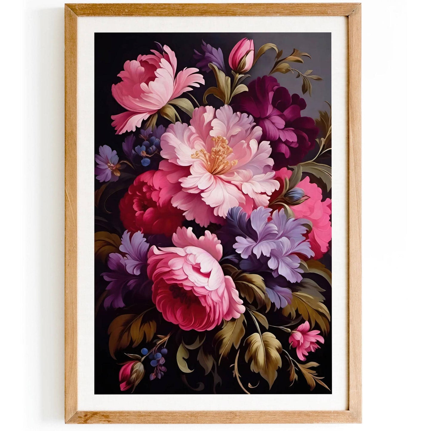 Purple Victorian Floral Wall Art Print - HypeSheriff