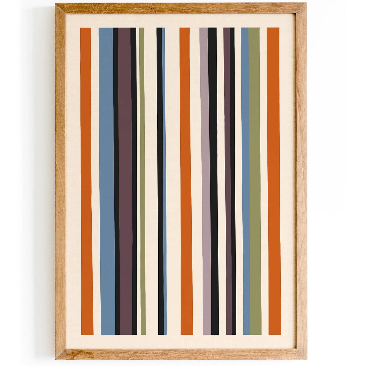 Retro Striped Abstract Art Print - HypeSheriff