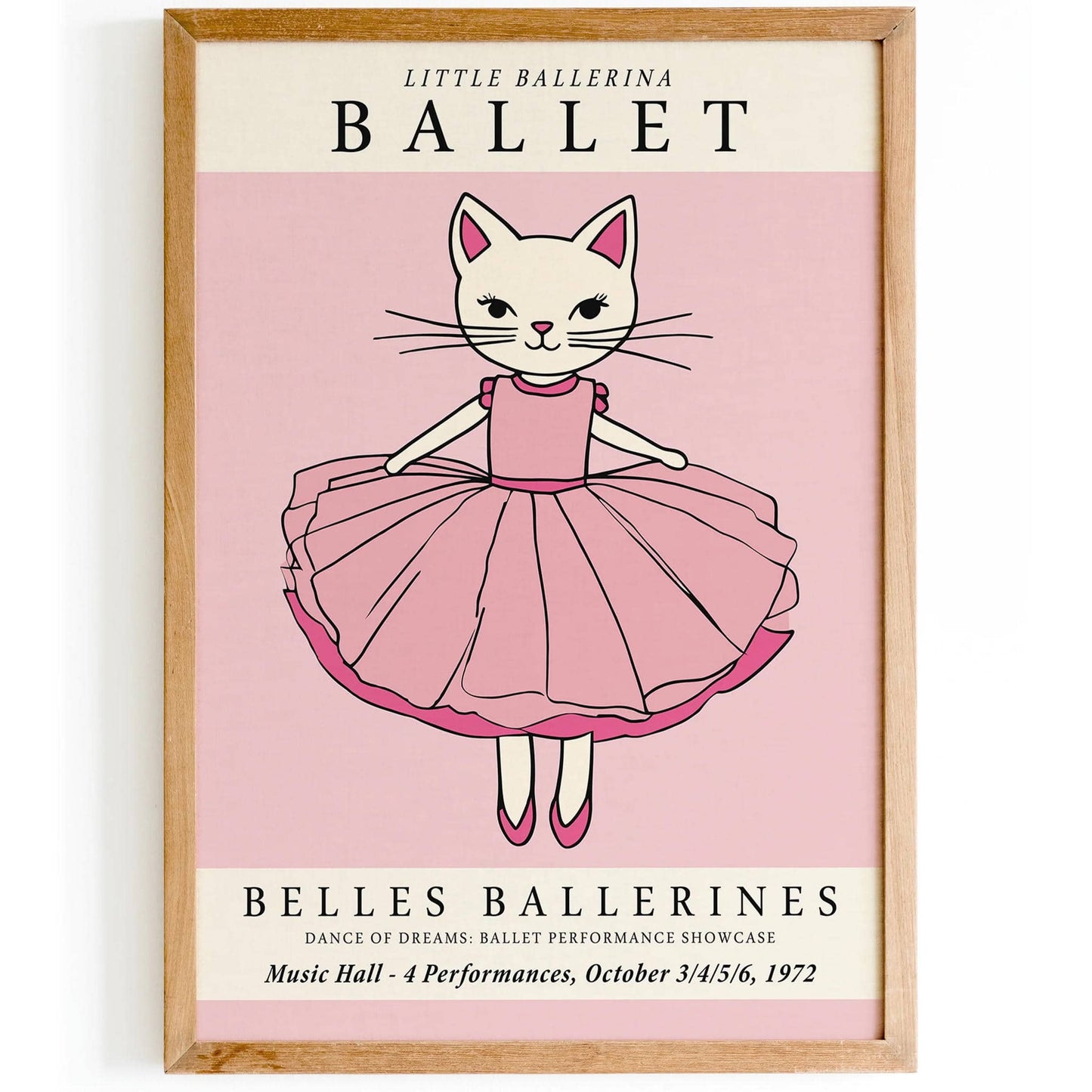 Little Ballerina Pink Cat Poster - HypeSheriff