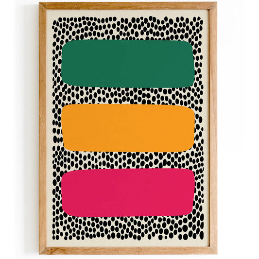 Mid Century Modern Colorful Art Print