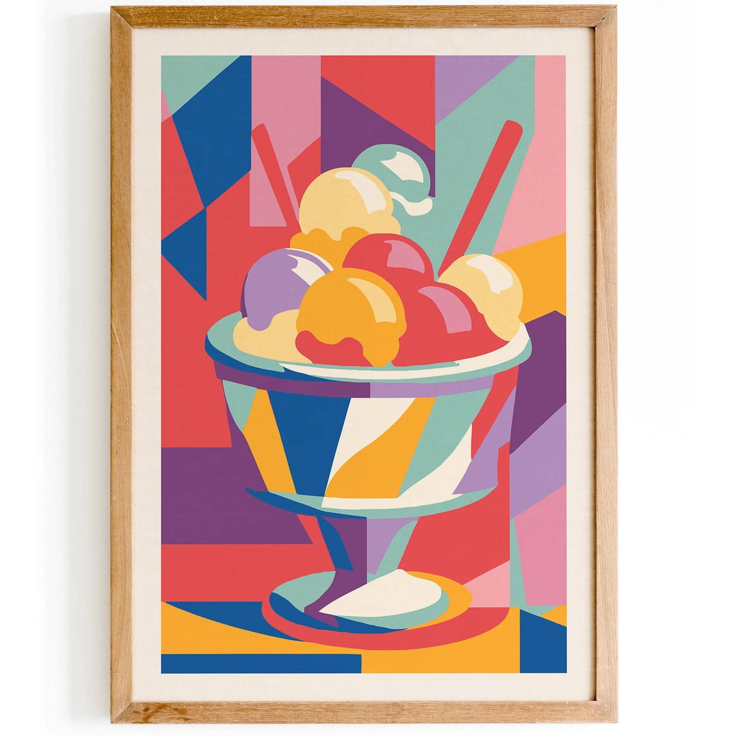 Colorful Geometric Ice Cream Poster - HypeSheriff