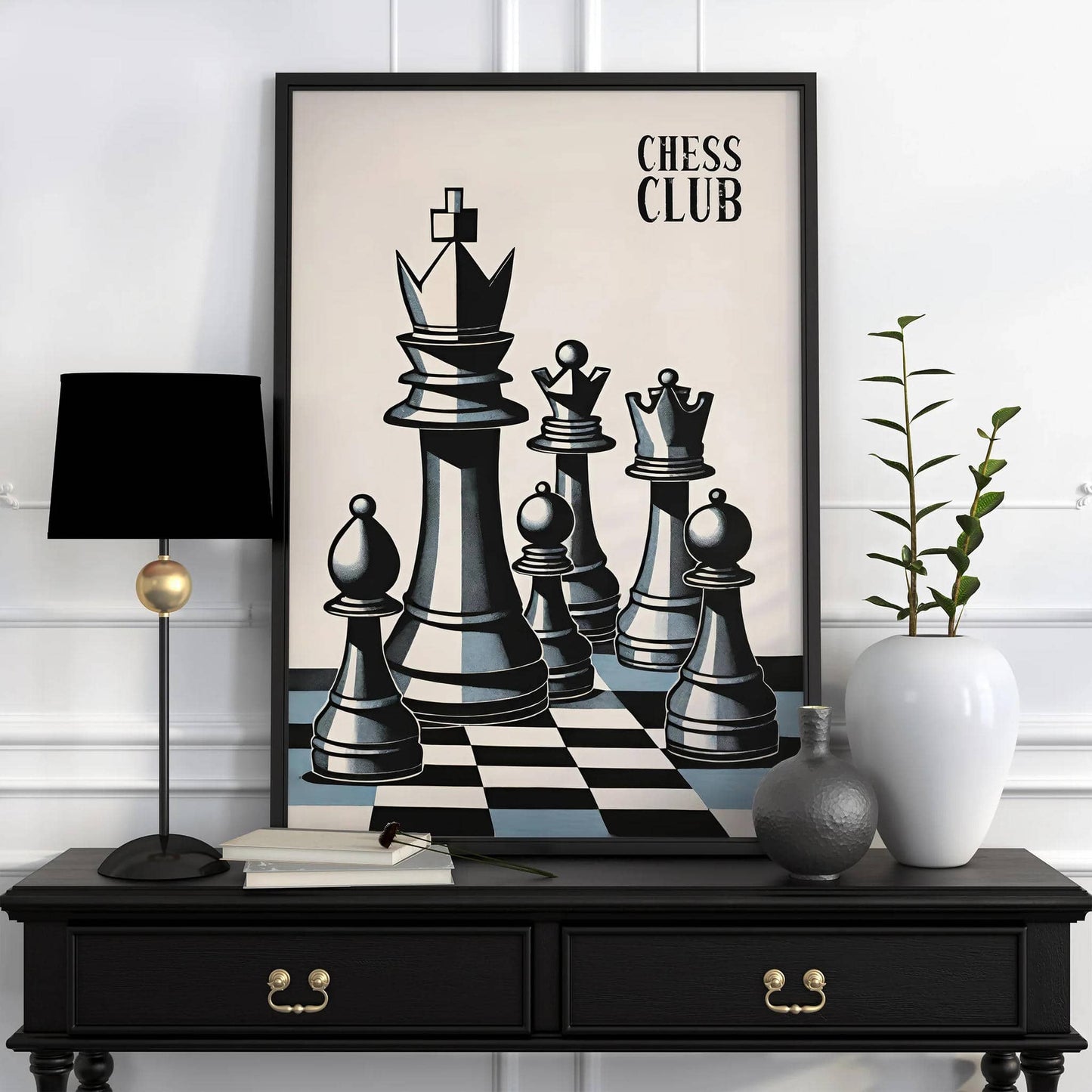Chess Club Modern Minimalist Poster