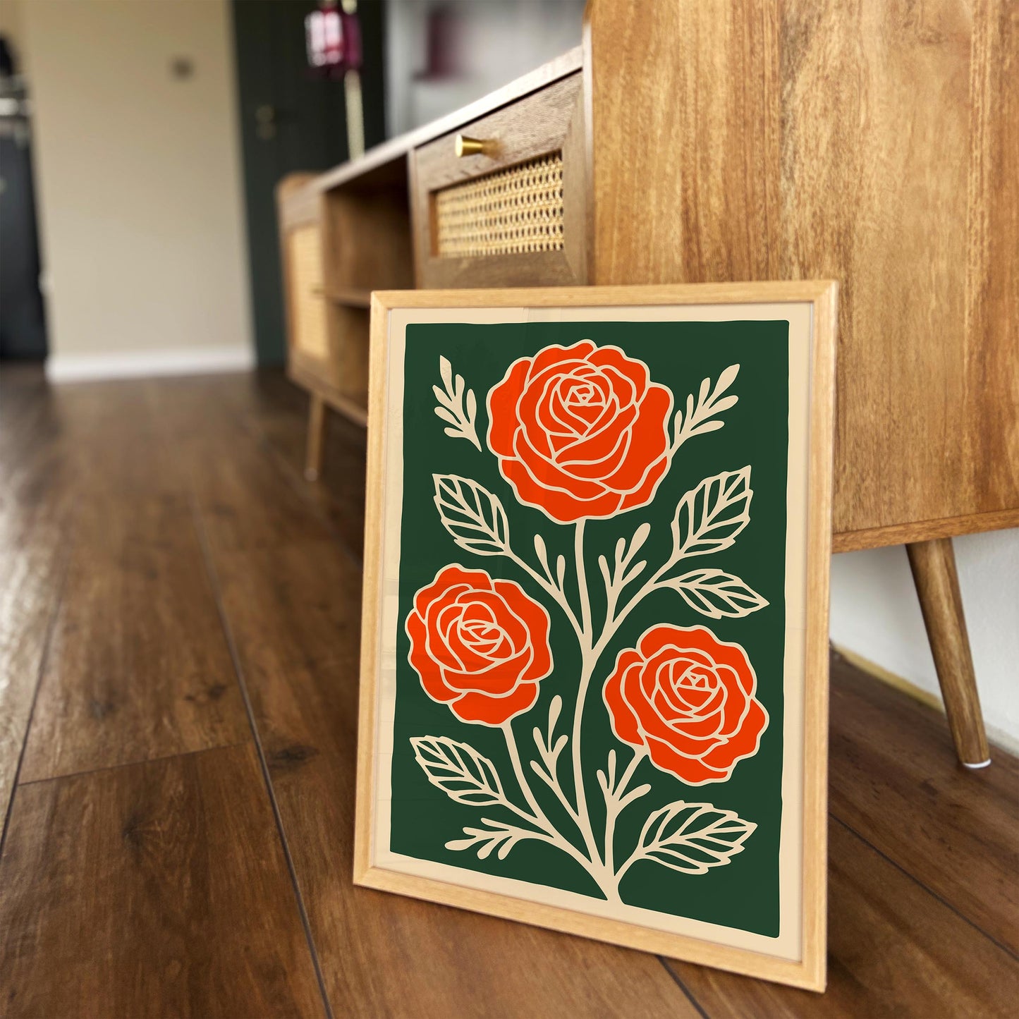Retro Flower Art Print - Modern Botanical Wall Decor