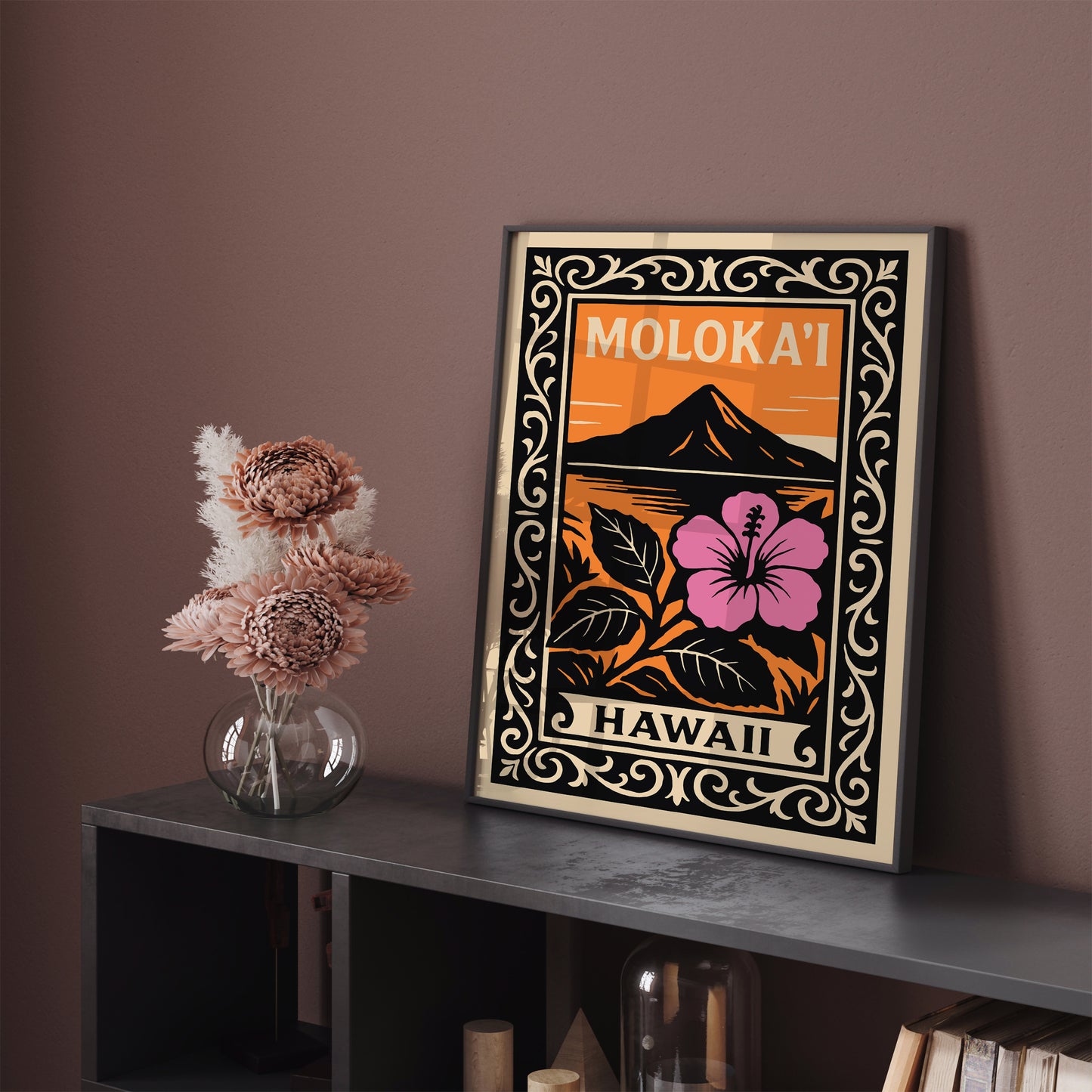 Molokai Island Hawaii Travel Poster
