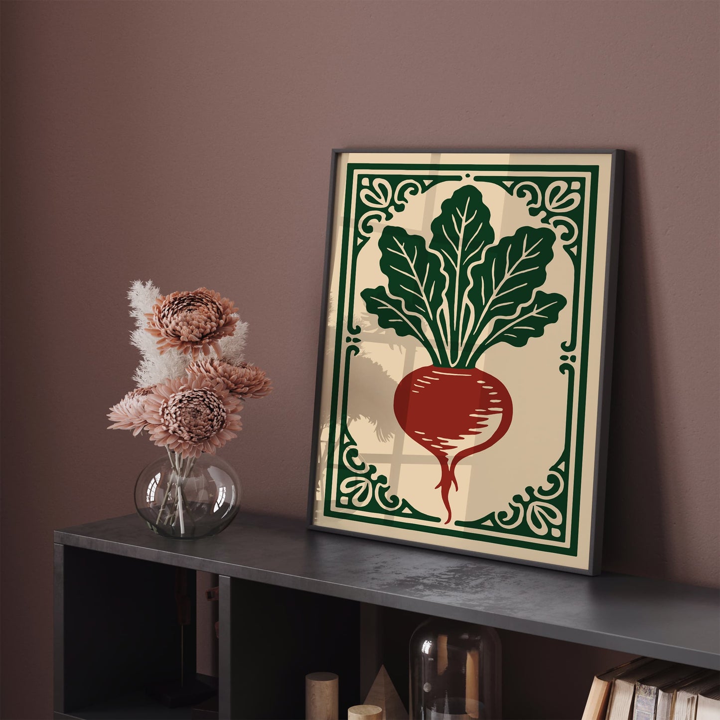 Beetroot Vegetable Poster - Rococo Style Wall Art