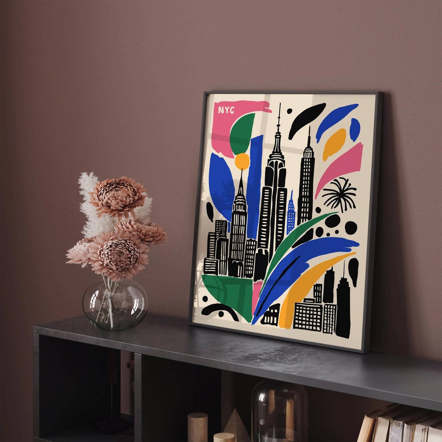 NYC Cityscape Poster, Travel Art Print