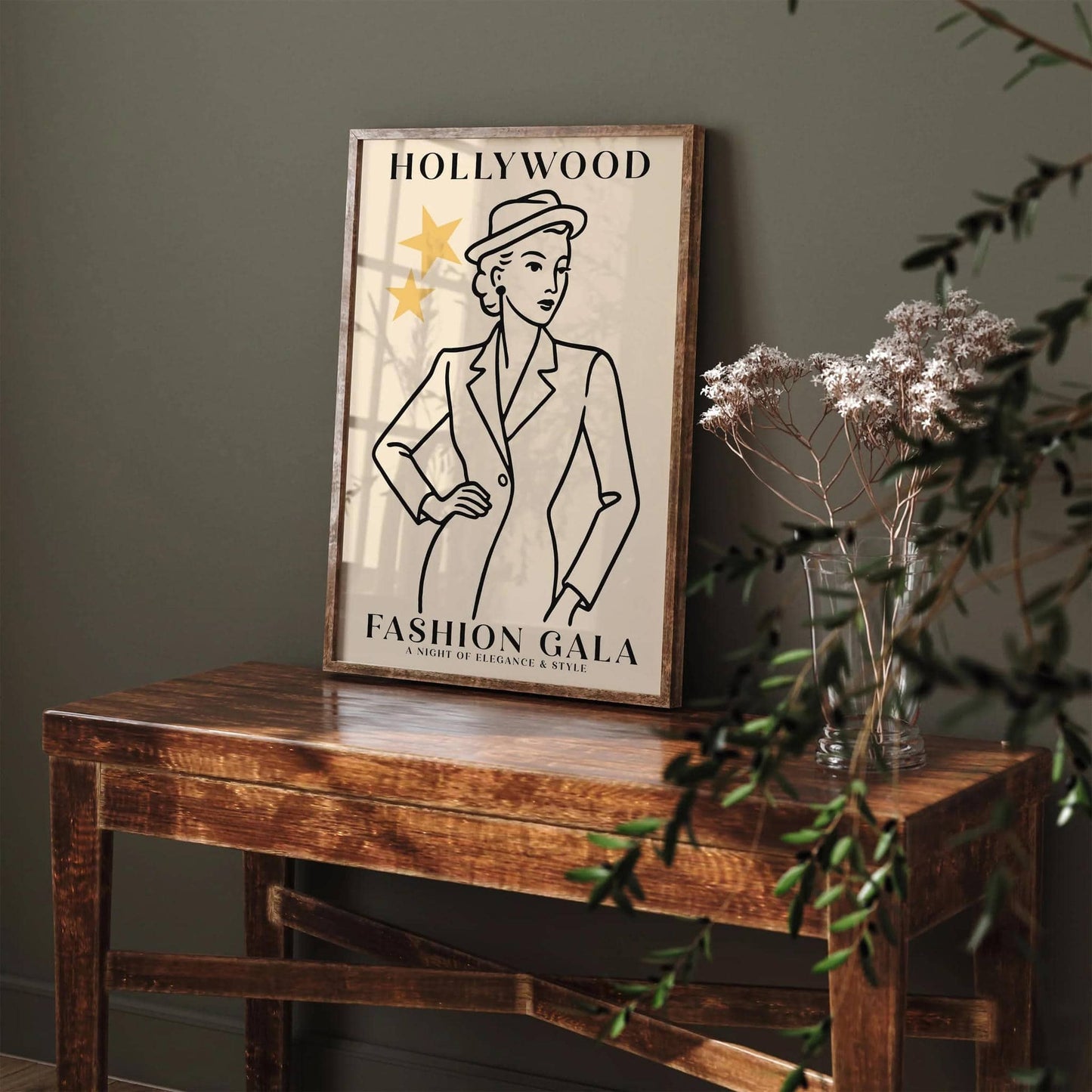 Hollywood Fashion Gala Poster - Vintage Style Art Print