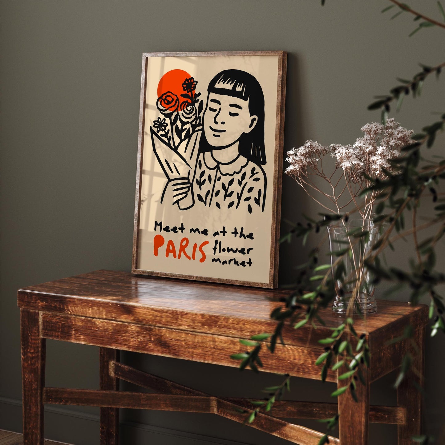 Meet me at the Paris Flower Market Poster