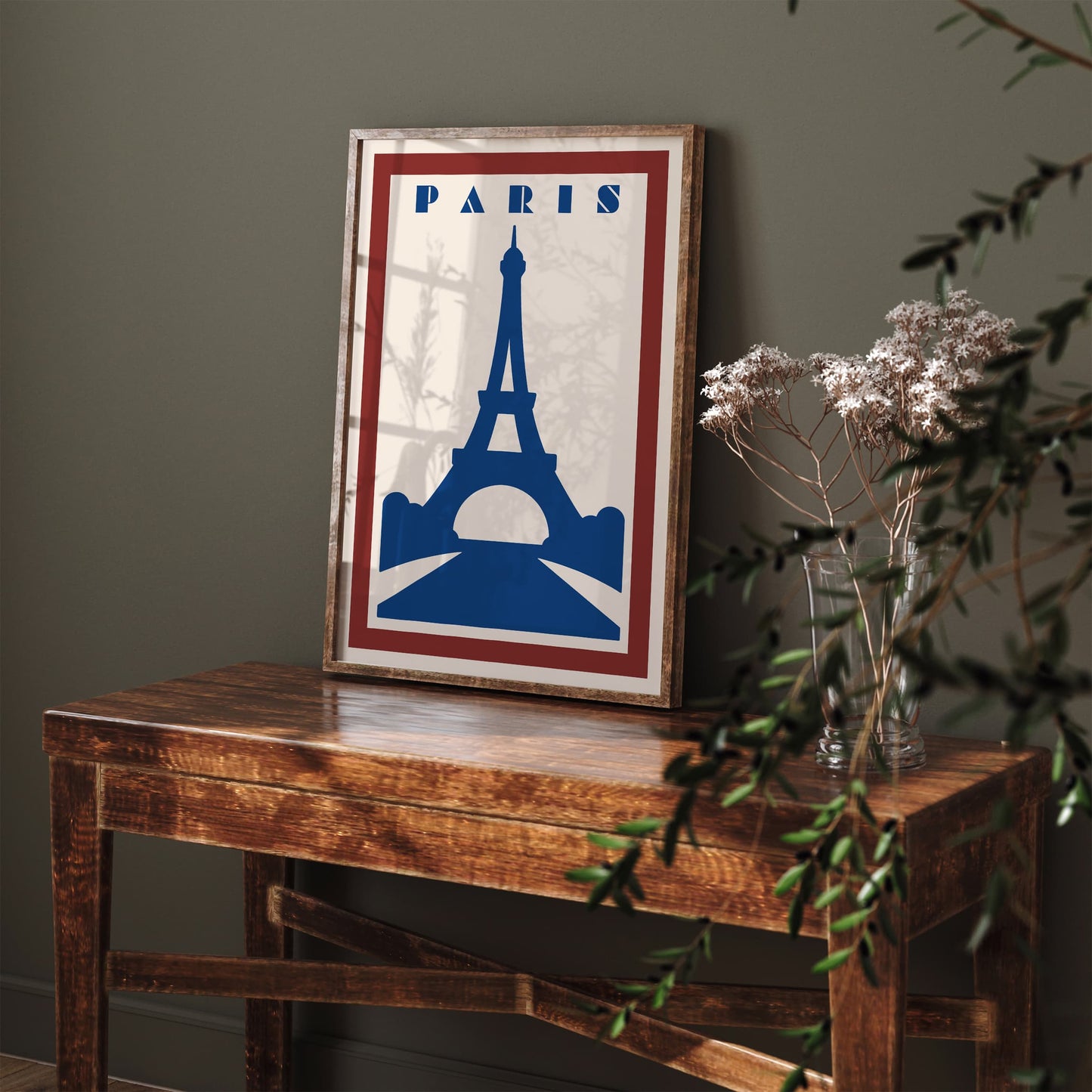 Paris Travel Poster - Retro Minimalist Art Print