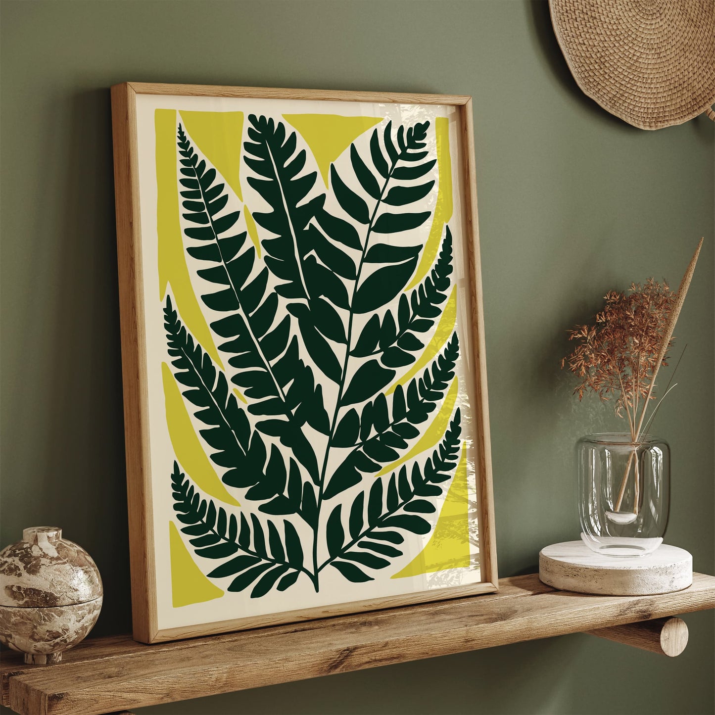 Green Fern Leaf Poster